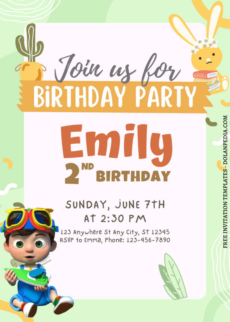 7+ Cute Cocomelon Canva Joint Birthday Invitation Templates with cute TomTom