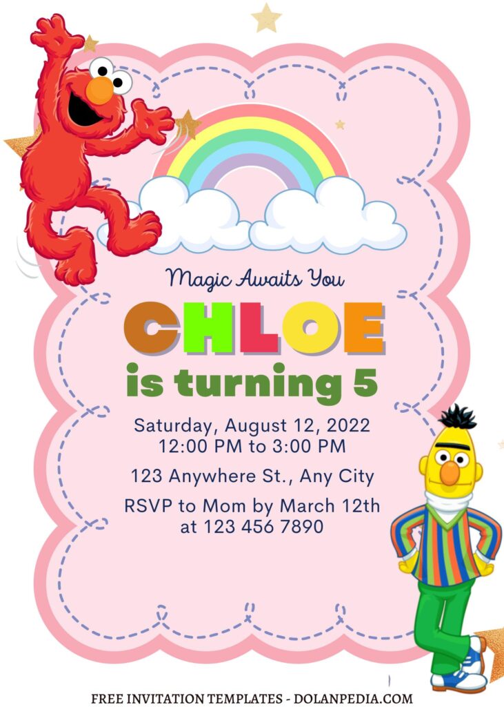 8+ Magic Awaits You Sesame Street Canva Birthday Invitation Templates with Elmo and Ernie