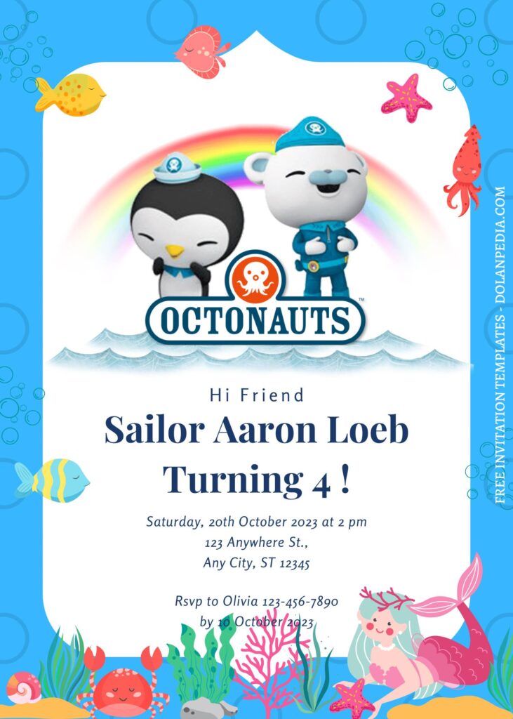 8+ Brave Explorer Octonauts Canva Birthday Invitation Templates with Rainbow