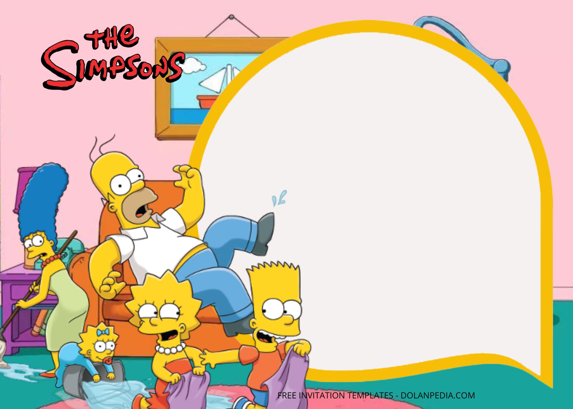 Blank The Simpsons Birthday Invitation Six
