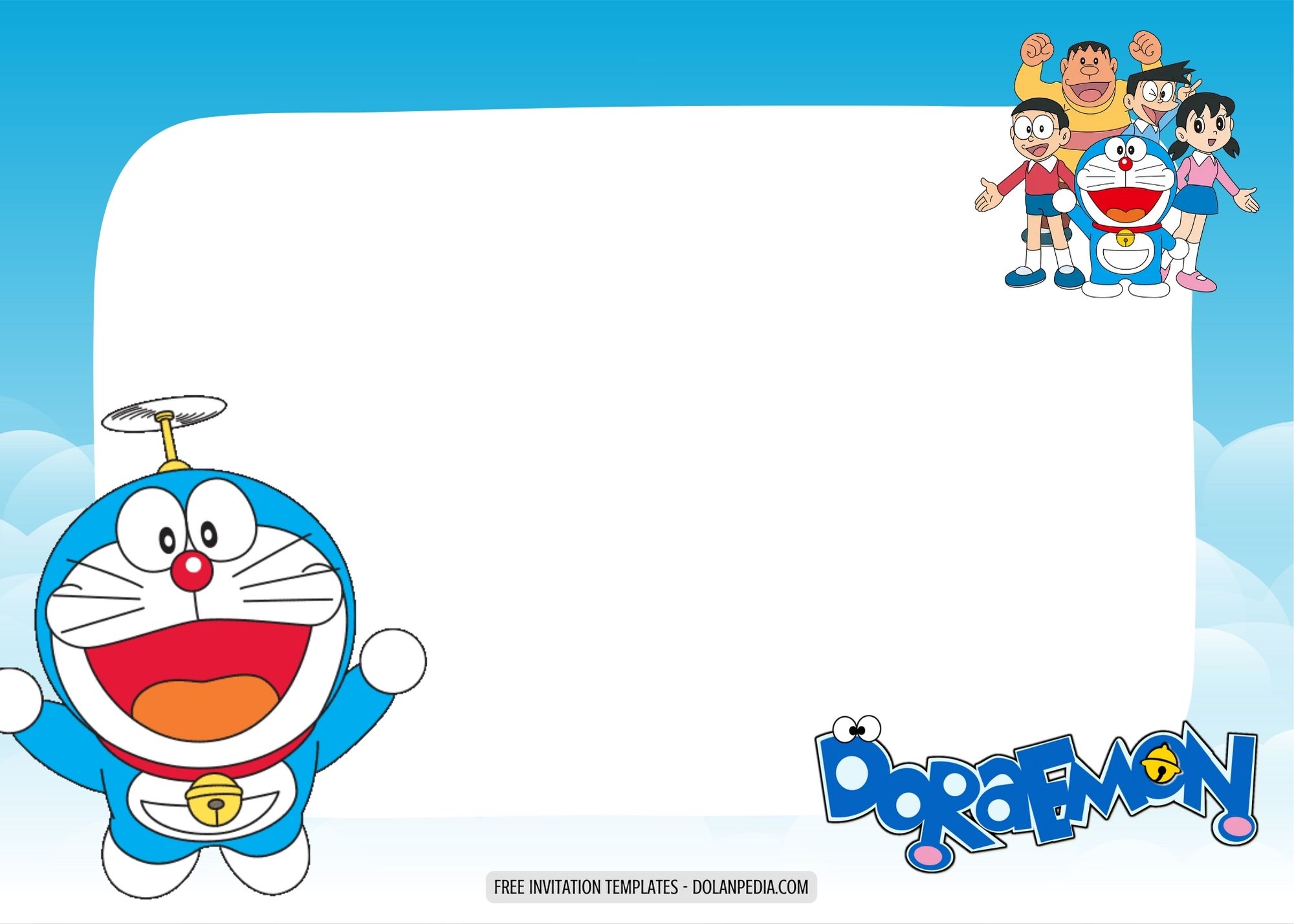 Blank Doraemon Birthday Invitation Templates Eight