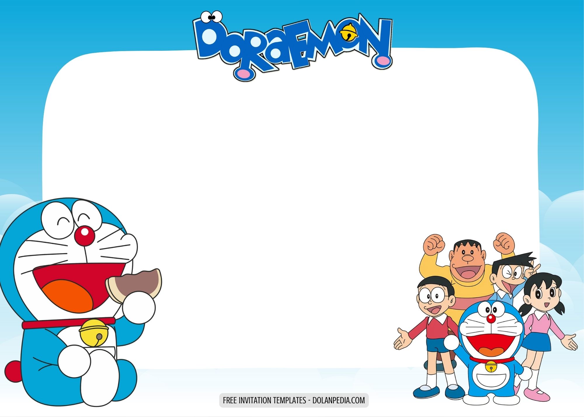 Blank Doraemon Birthday Invitation Templates Five