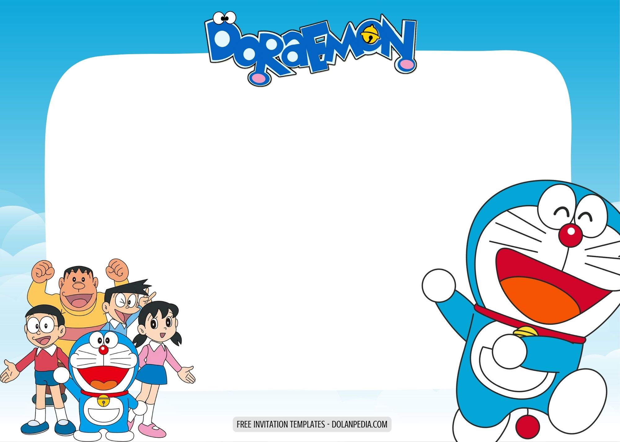 Blank Doraemon Birthday Invitation Templates Four