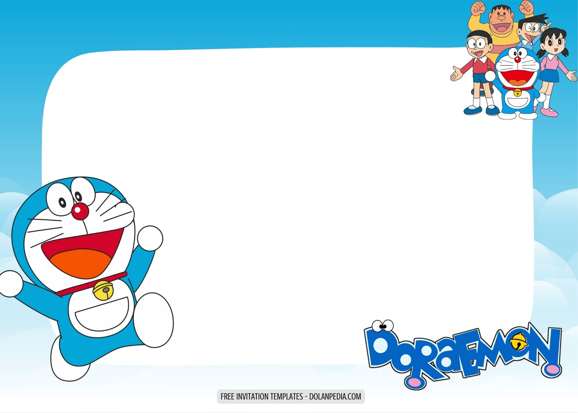 Blank Doraemon Birthday Invitation Templates Nine