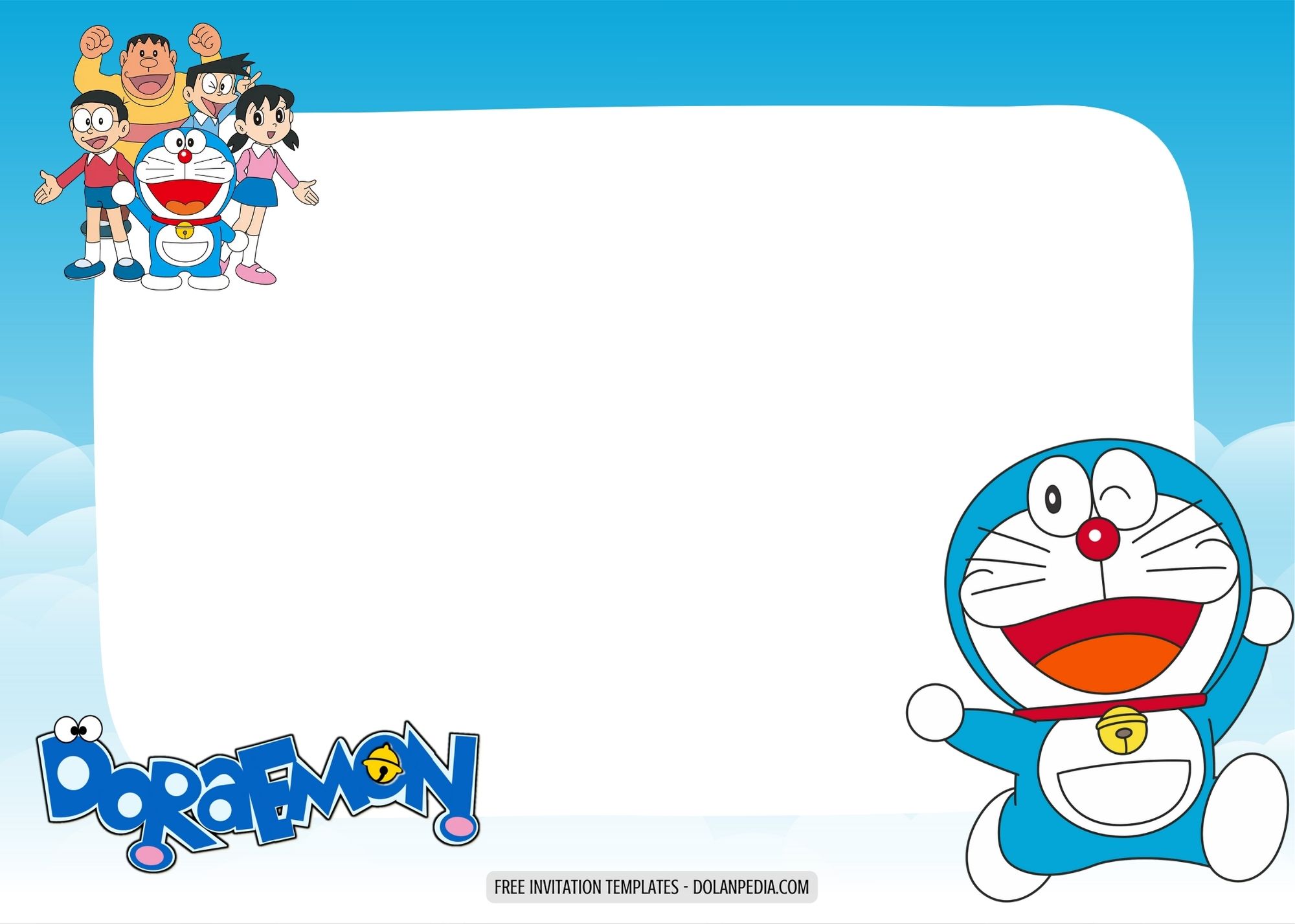 Blank Doraemon Birthday Invitation Templates Seven