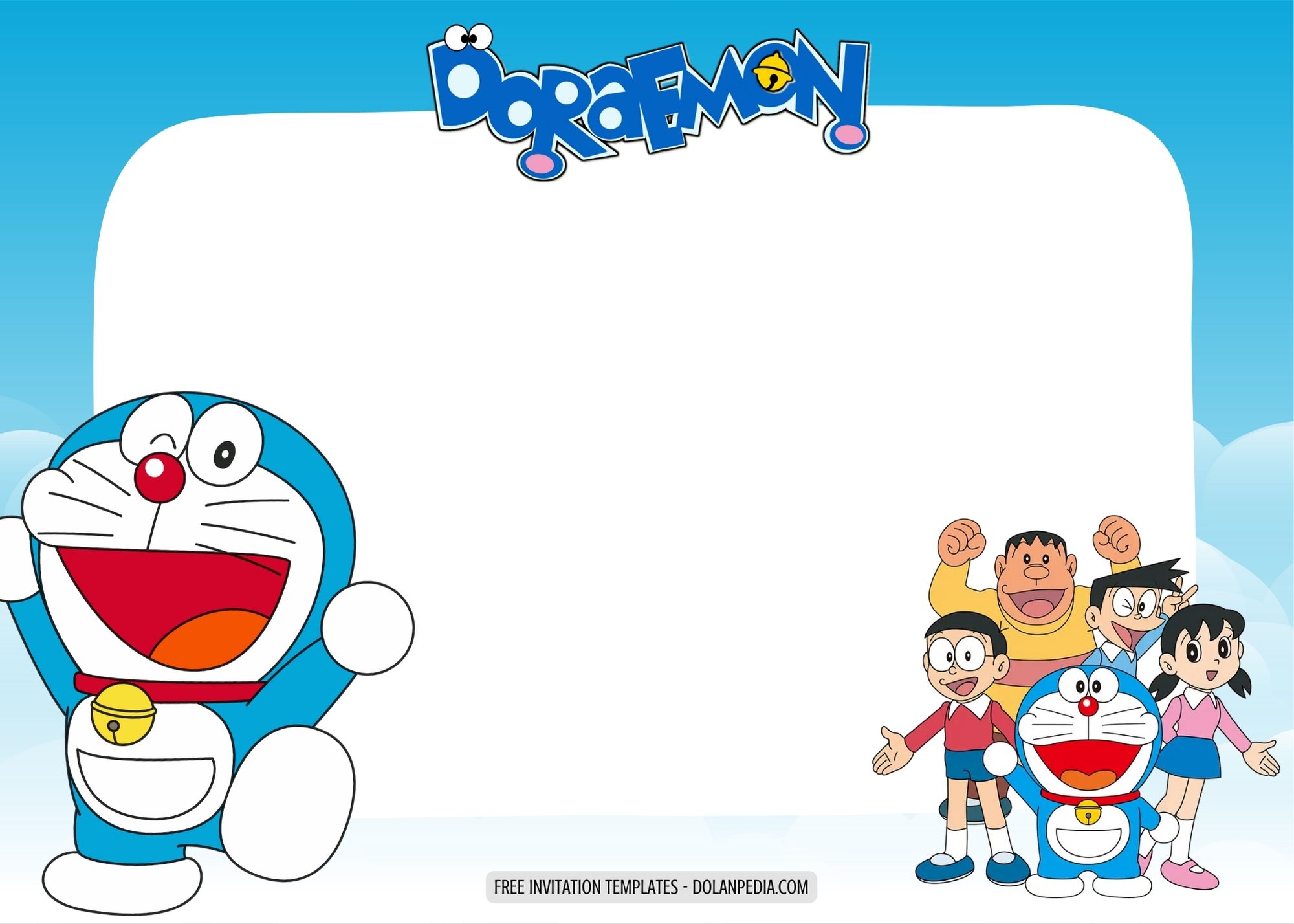 Blank Doraemon Birthday Invitation Templates Six