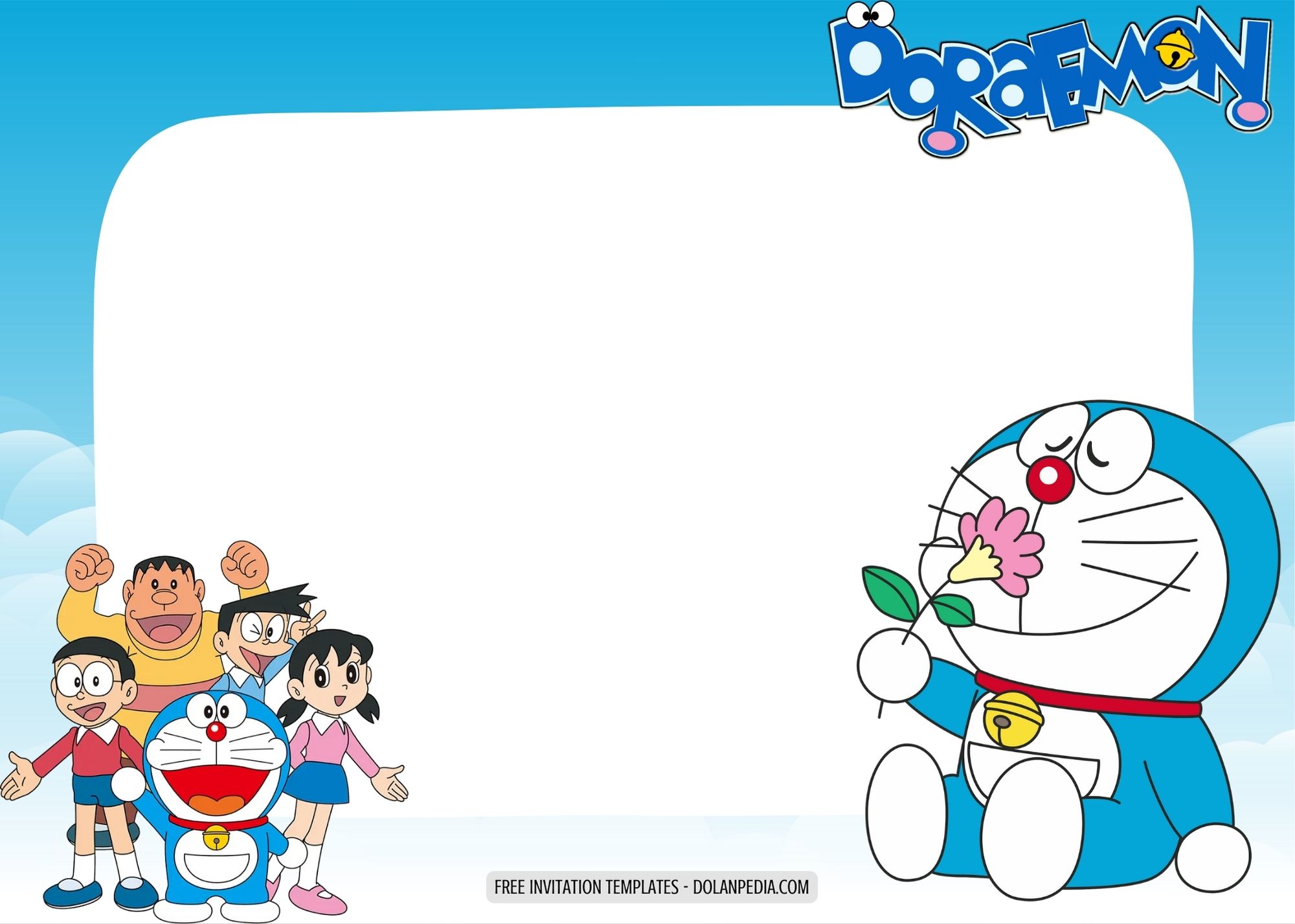 Blank Doraemon Birthday Invitation Templates Three