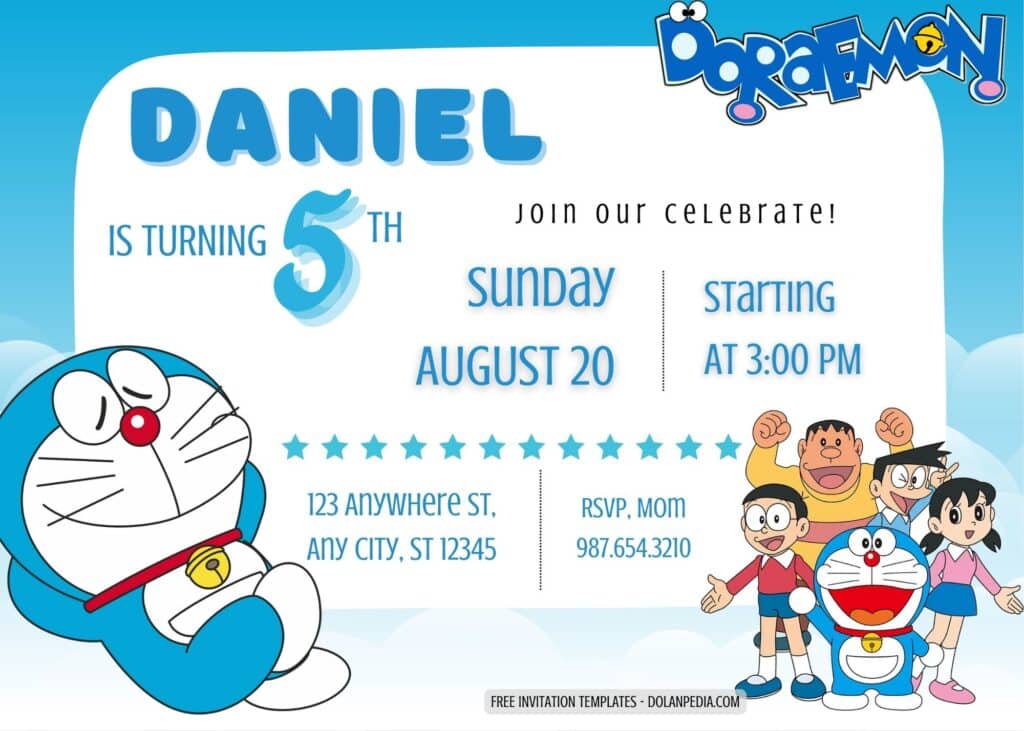 10+ Doraemon Birthday Invitation Templates | Dolanpedia