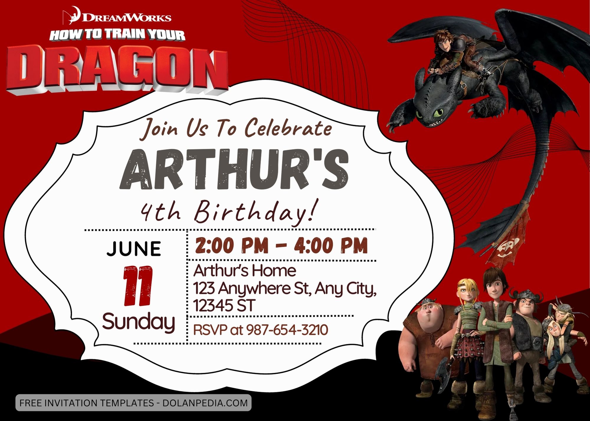 10+ How to Train Your Dragon Birthday Invitation Templates Title