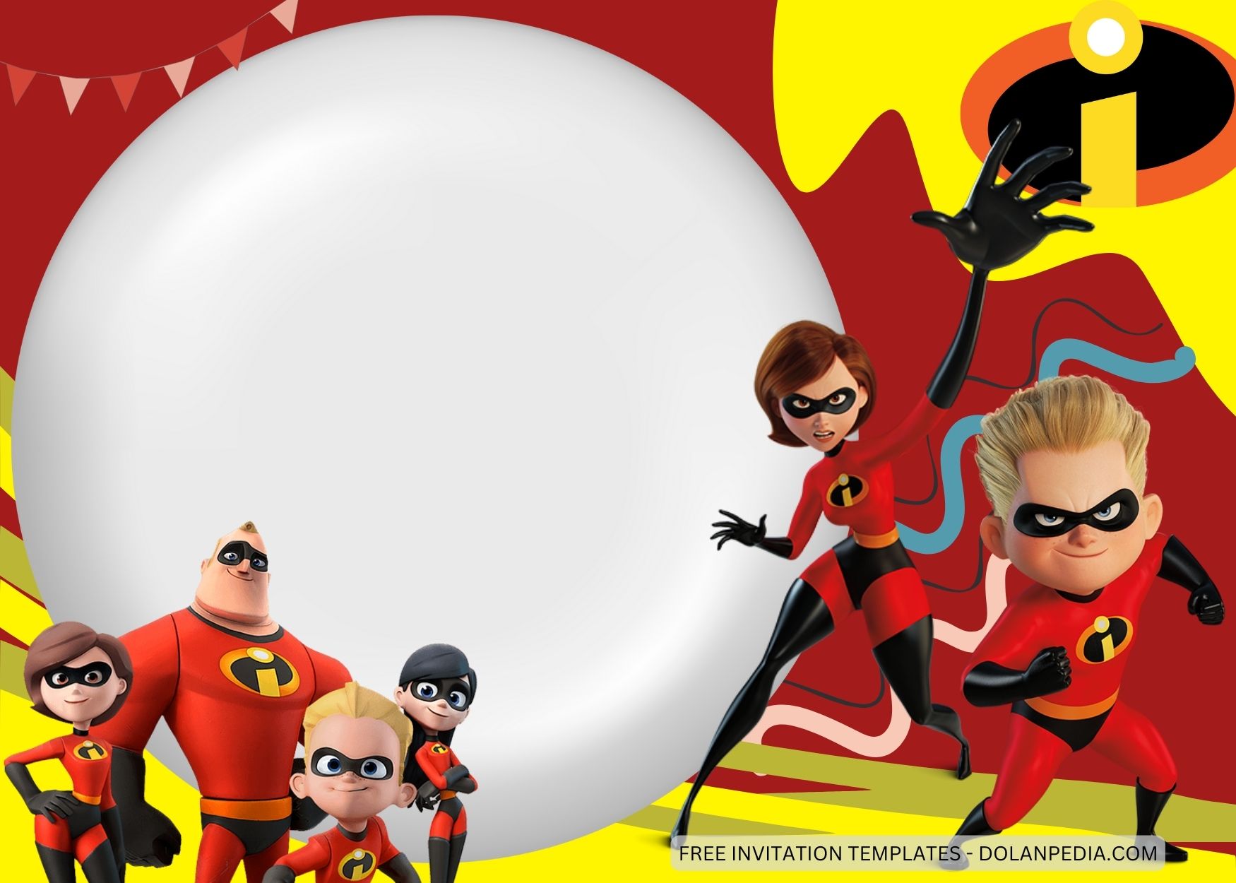 Blank The Incredibles Birthday Invitation Templates Eight