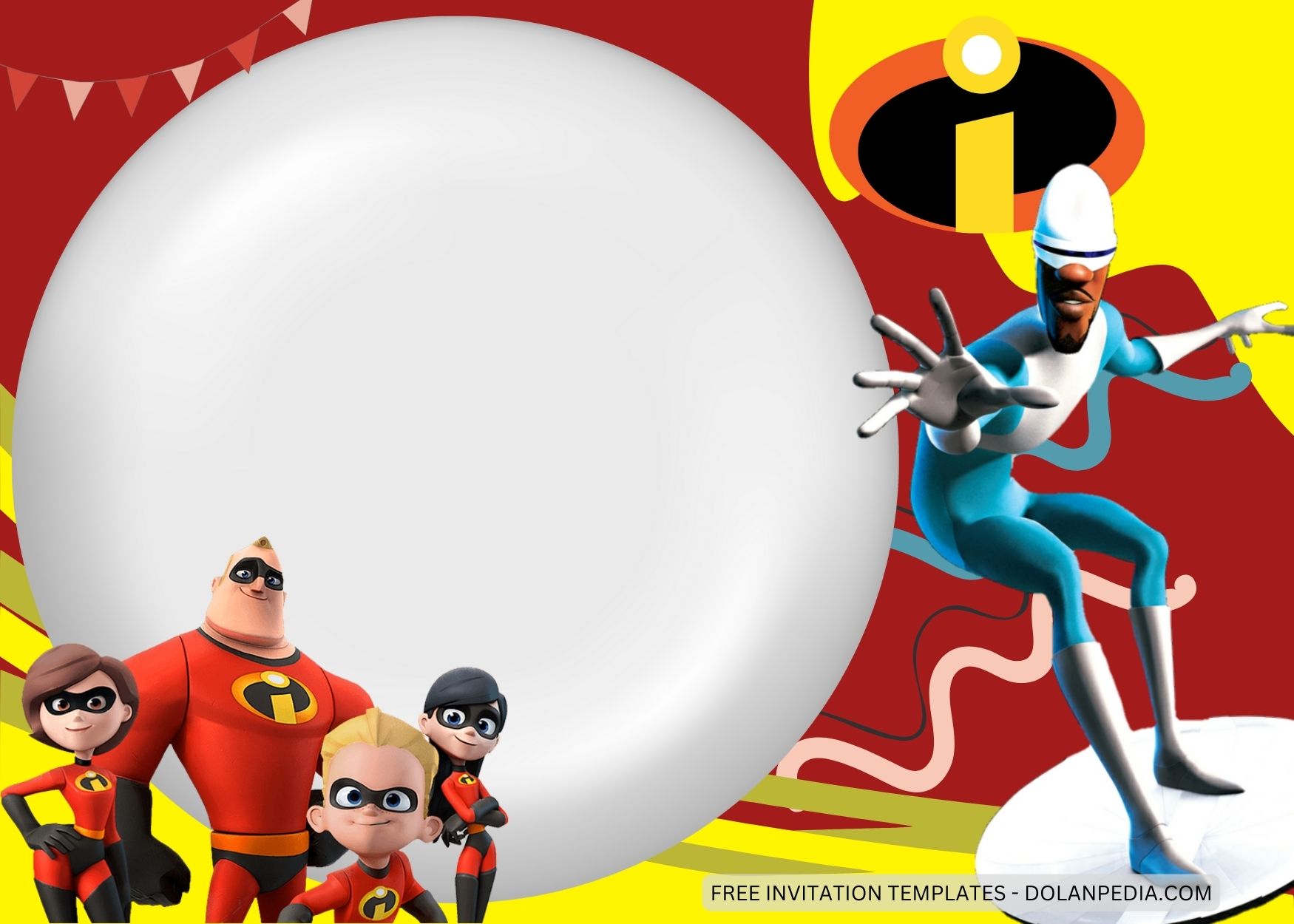 Blank The Incredibles Birthday Invitation Templates Five