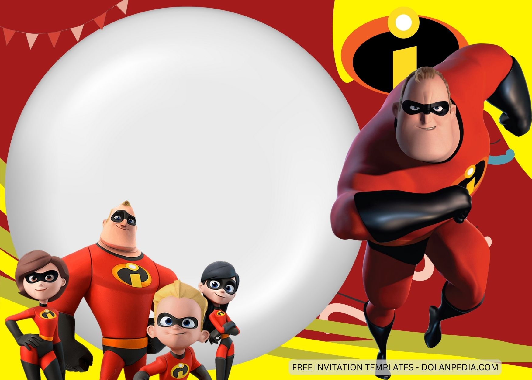 Blank The Incredibles Birthday Invitation Templates Four