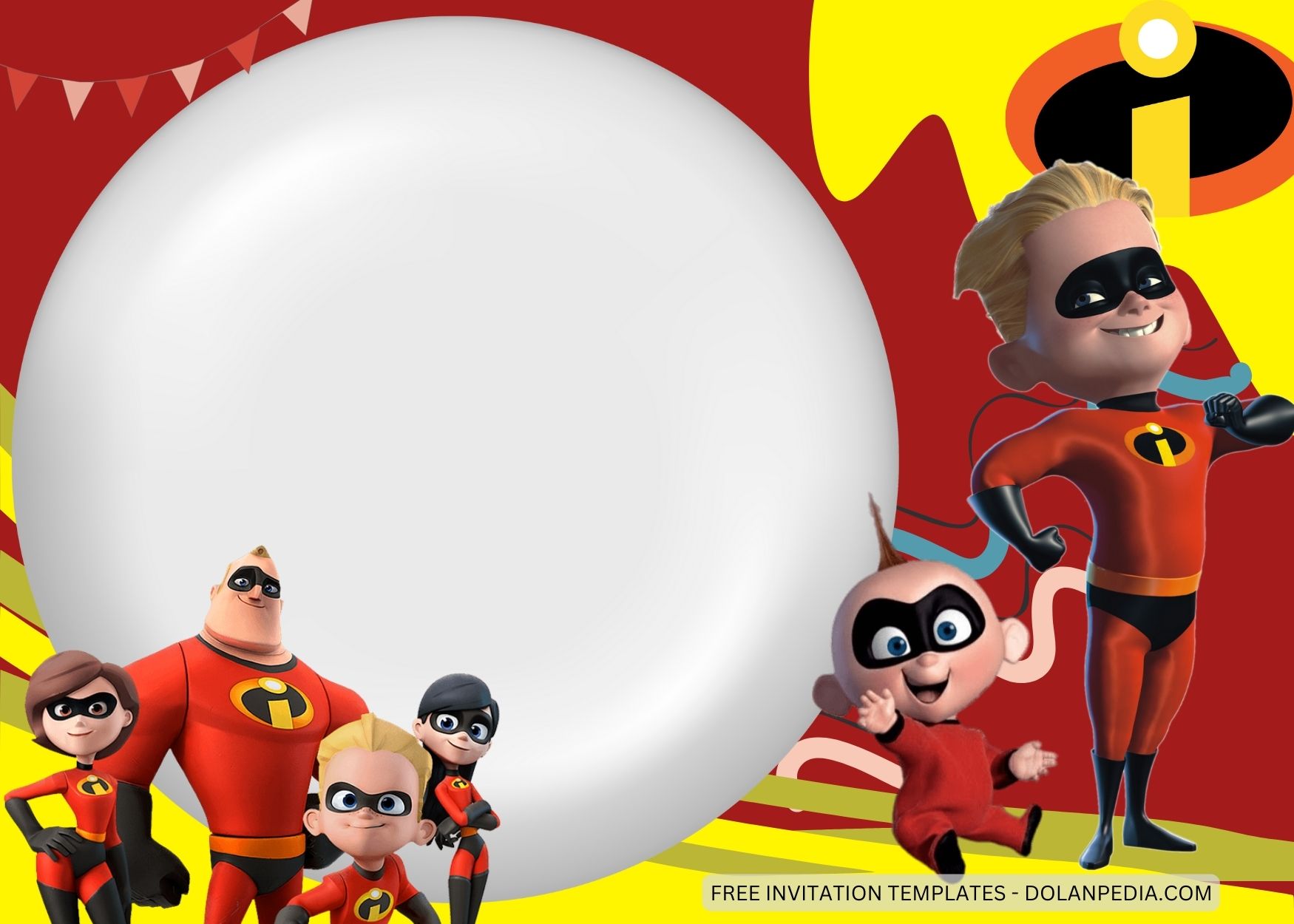 Blank The Incredibles Birthday Invitation Templates Nine