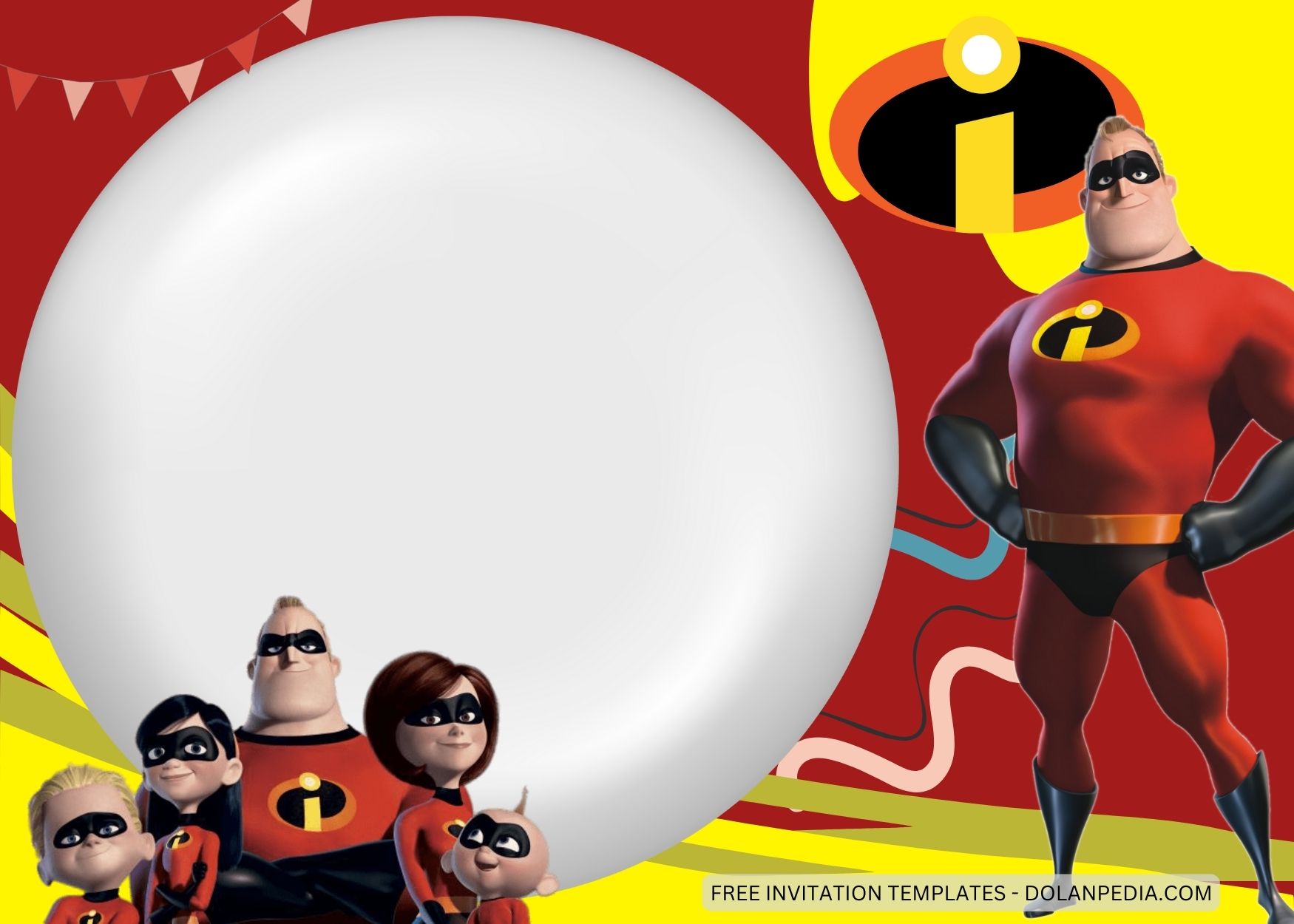 Blank The Incredibles Birthday Invitation Templates One