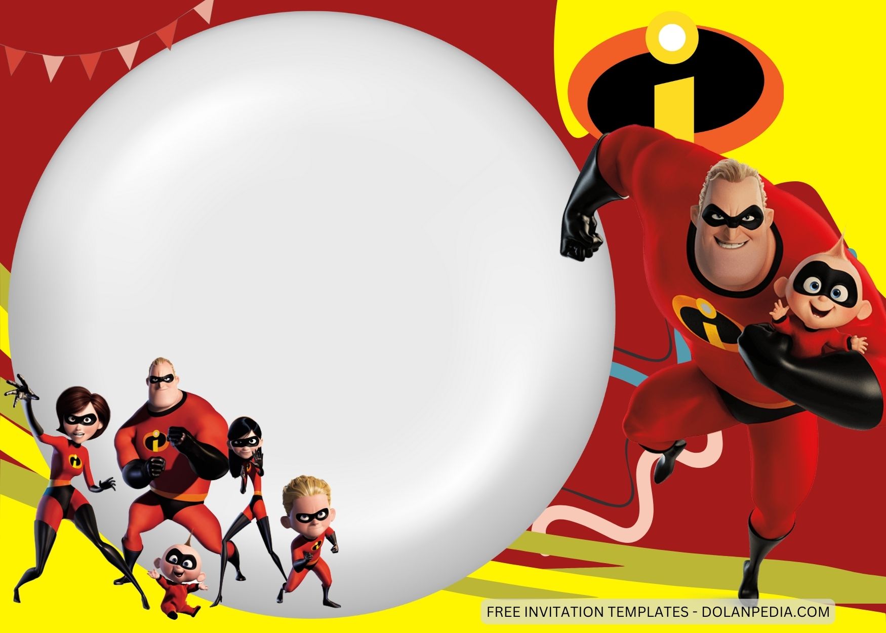 Blank The Incredibles Birthday Invitation Templates Two