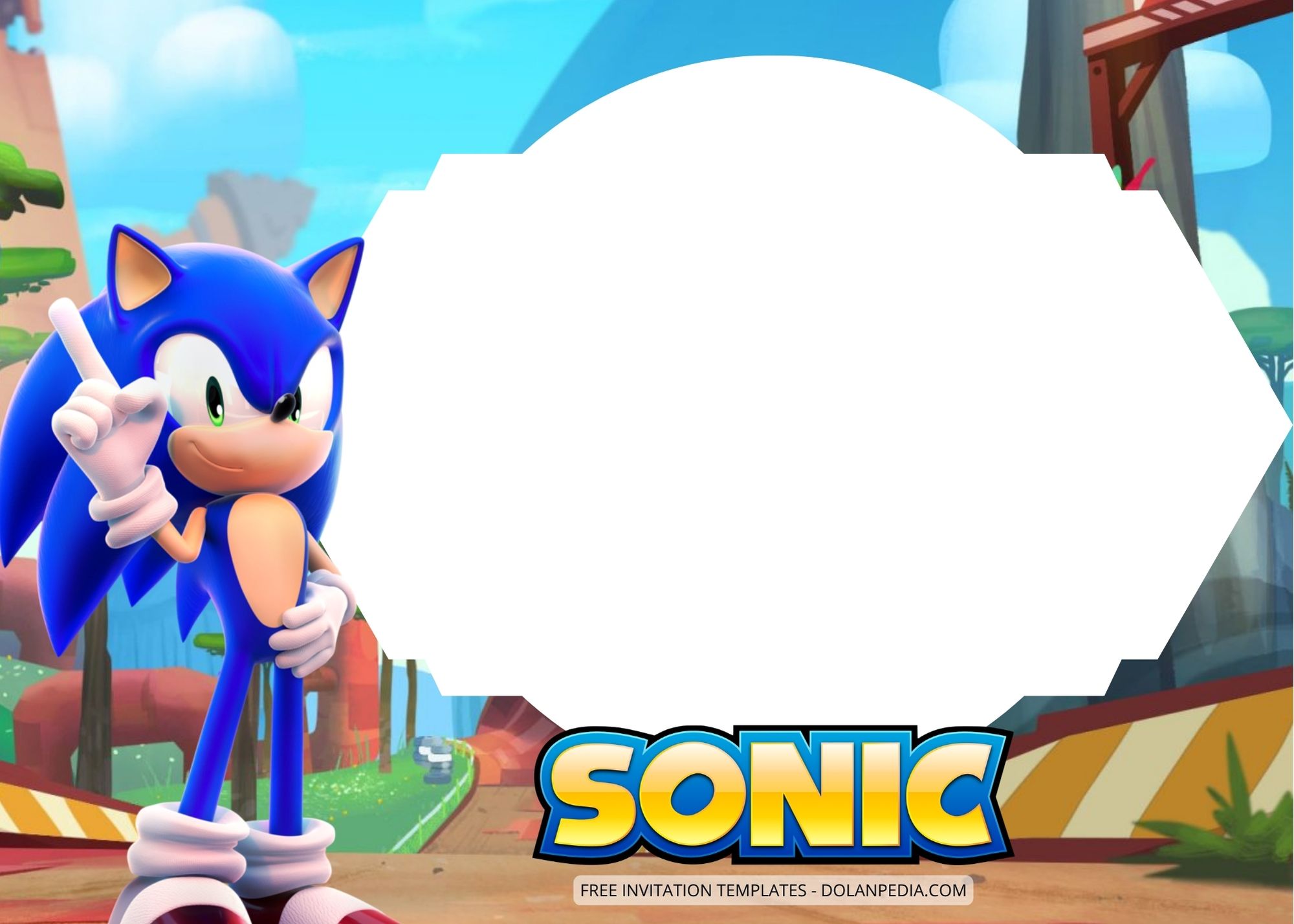 Blank Sonic The Hedgehog Birthday Invitation Templates Eight