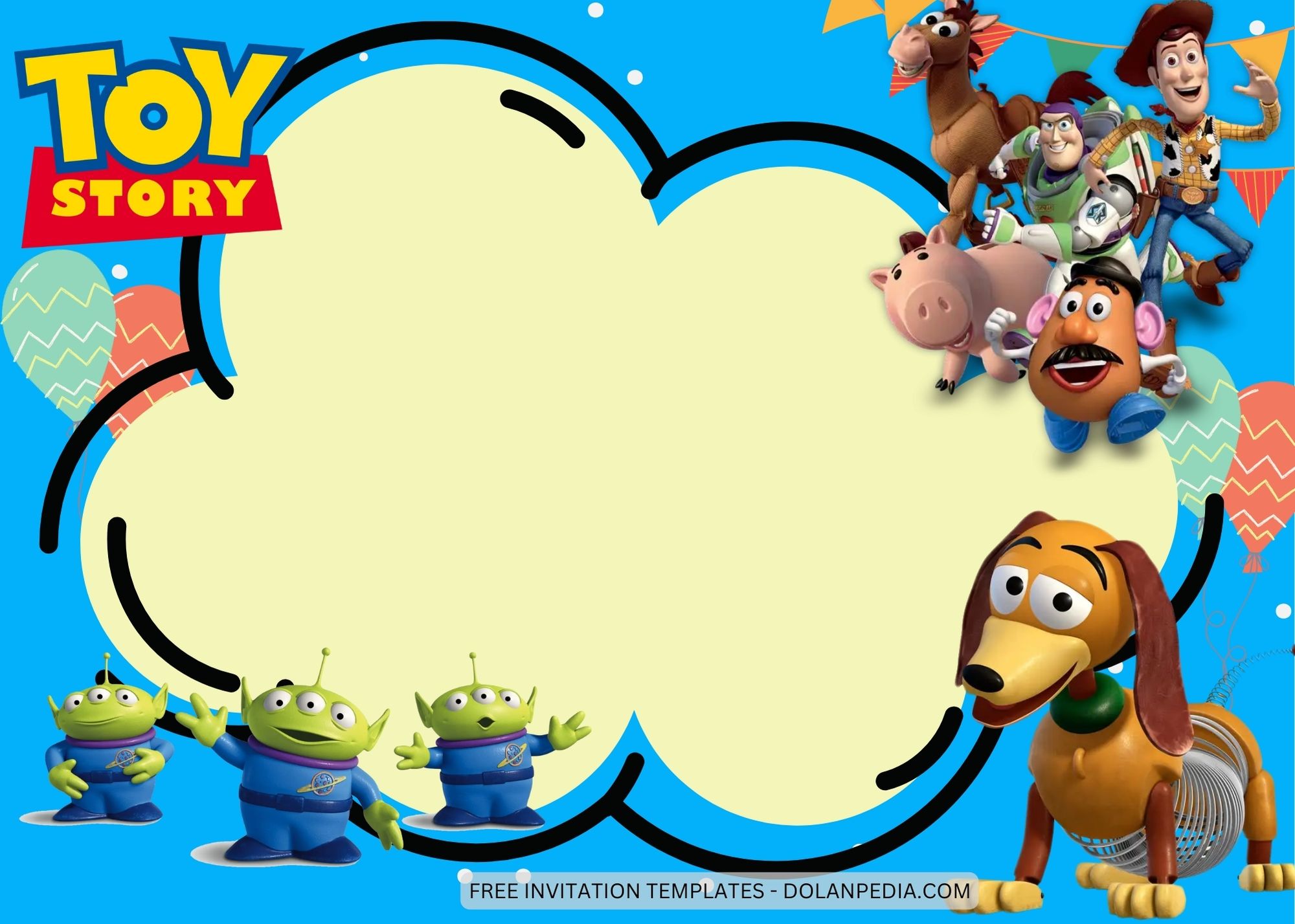 Blank Toy Story Birthday Invitation Templates Four