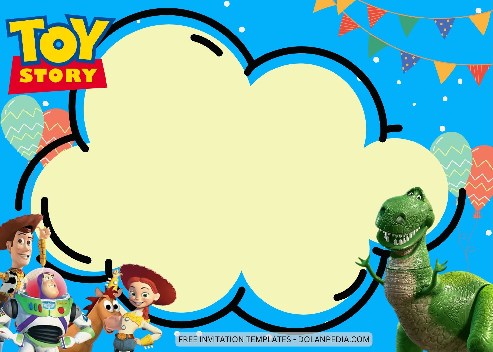 Blank Toy Story Birthday Invitation Templates One