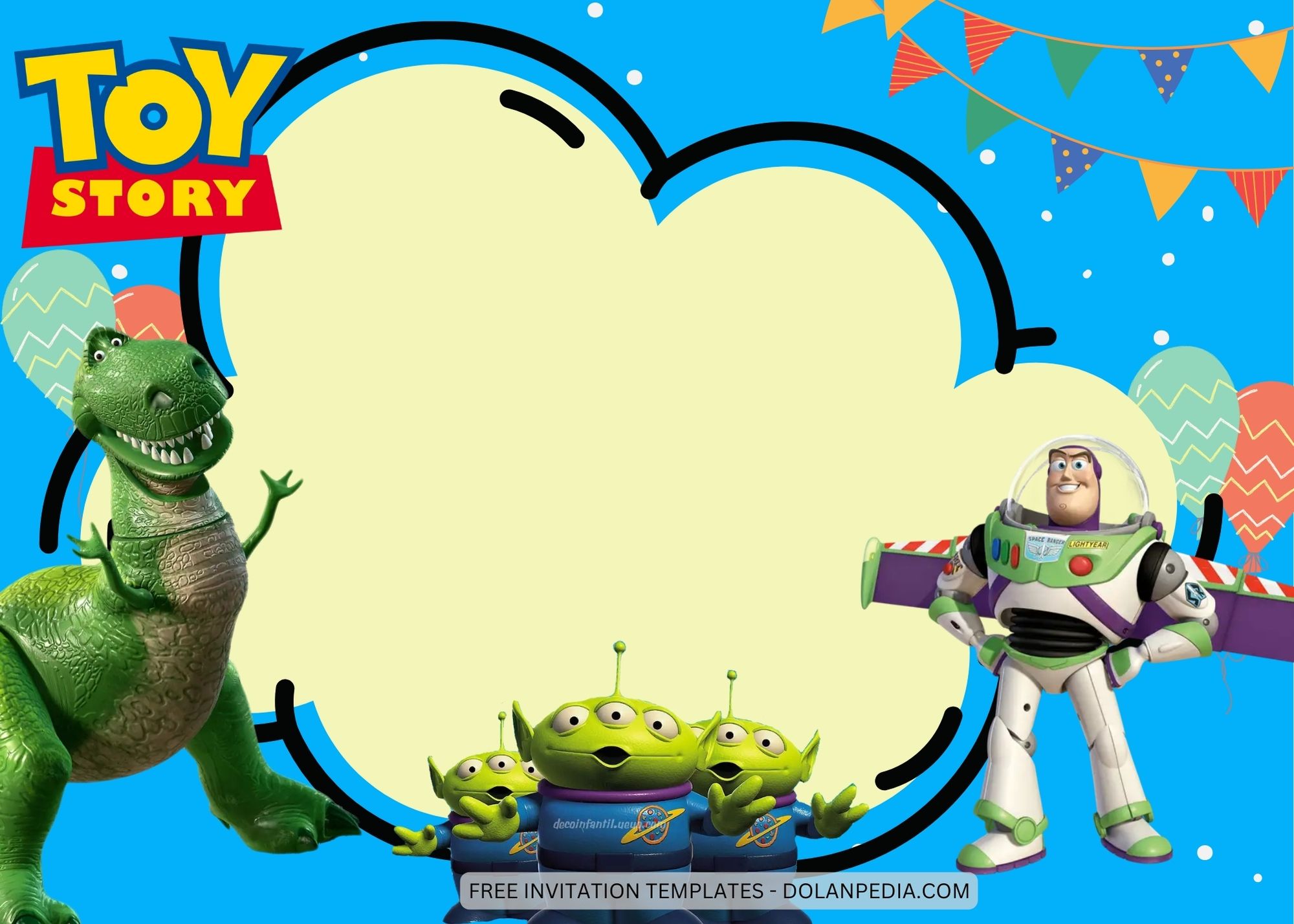 Blank Toy Story Birthday Invitation Templates Three