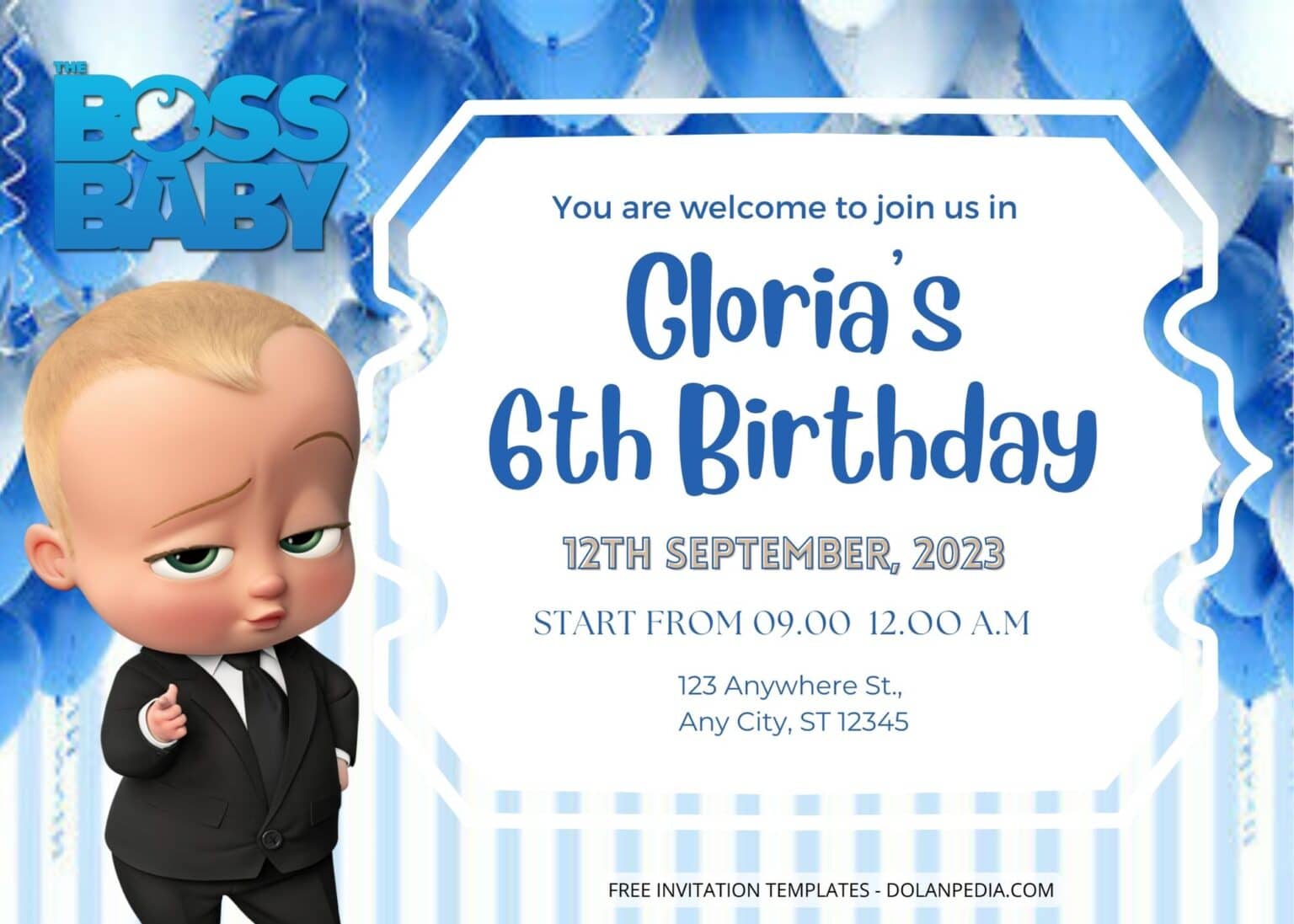 7+ Boss Baby Birthday Invitation Templates | DOLANPedia Invitation