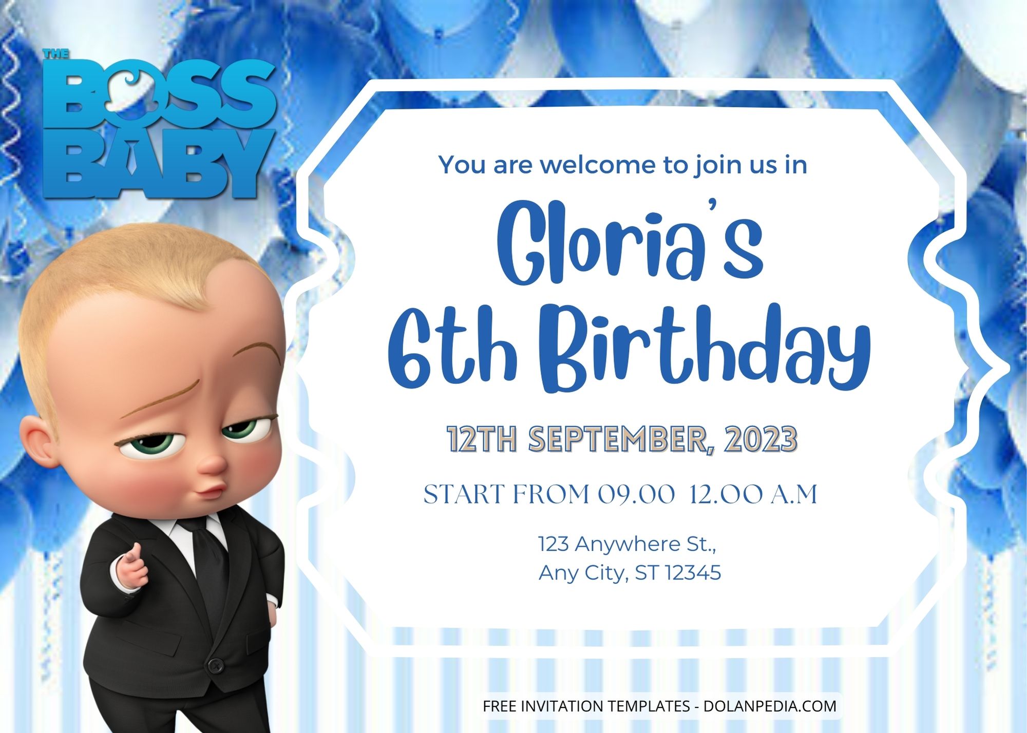 7+ Boss Baby Birthday Invitation Templates Title