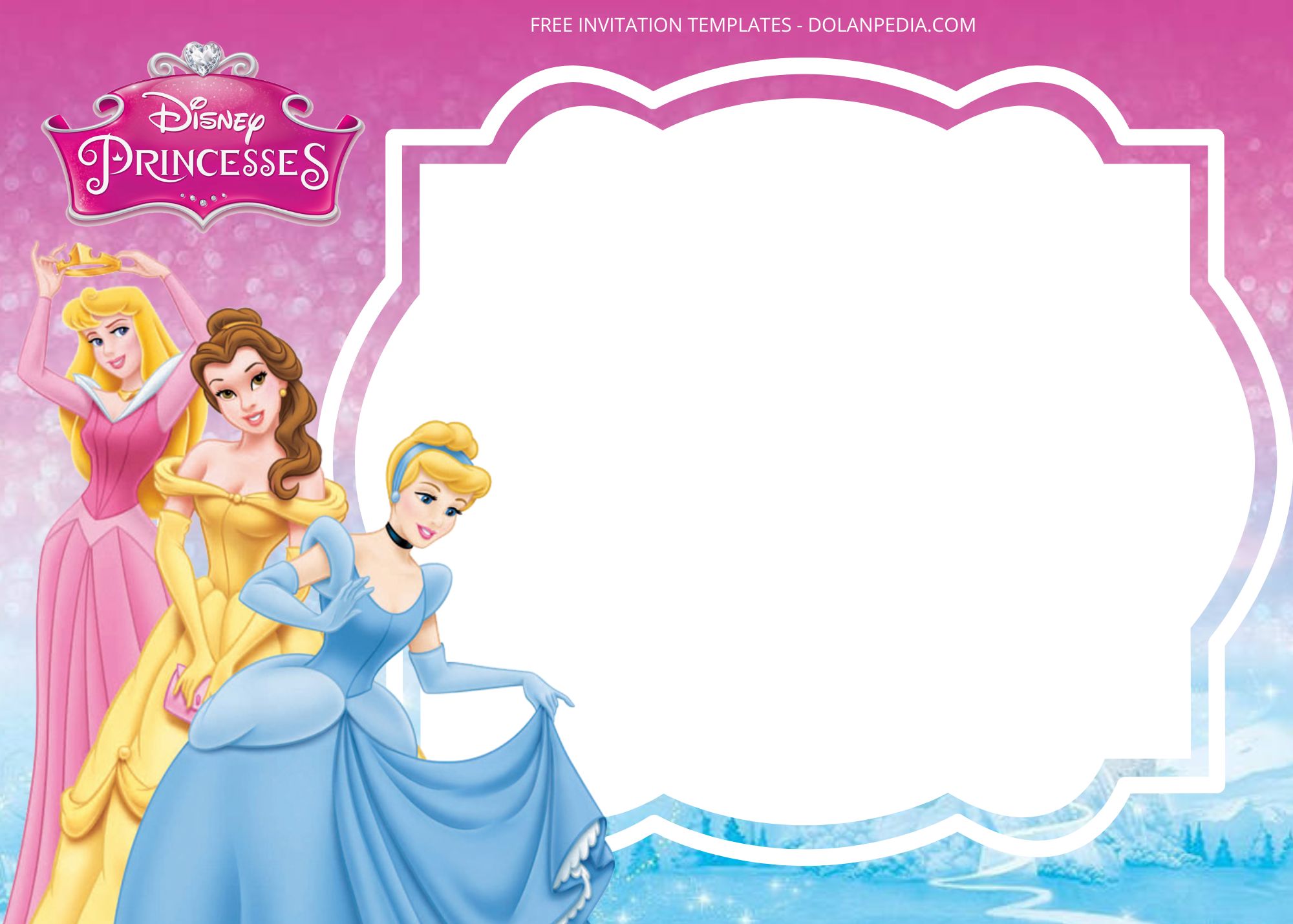 Blank Disney Princess Birthday Invitation Templates Five