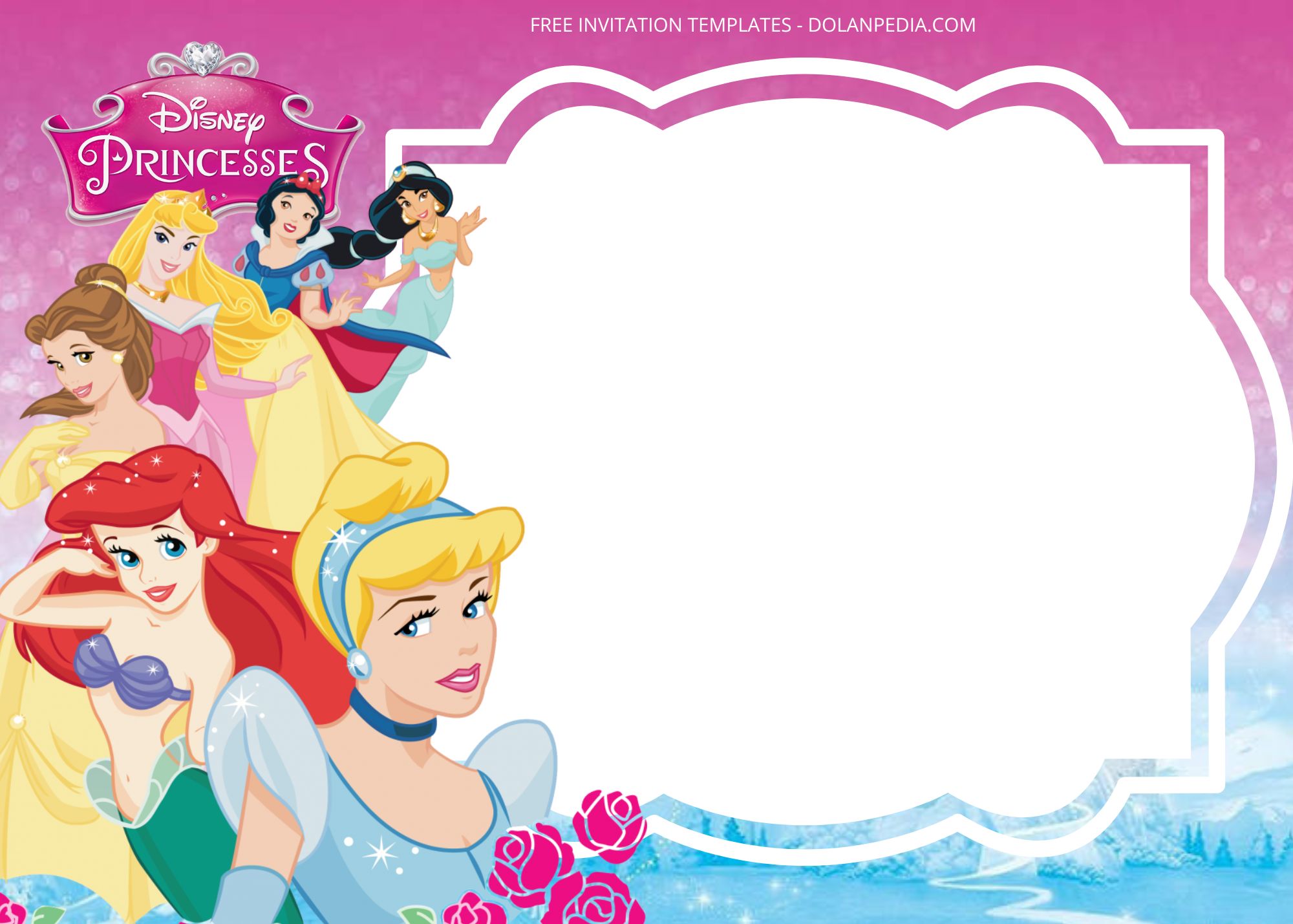 Blank Disney Princess Birthday Invitation Templates Four