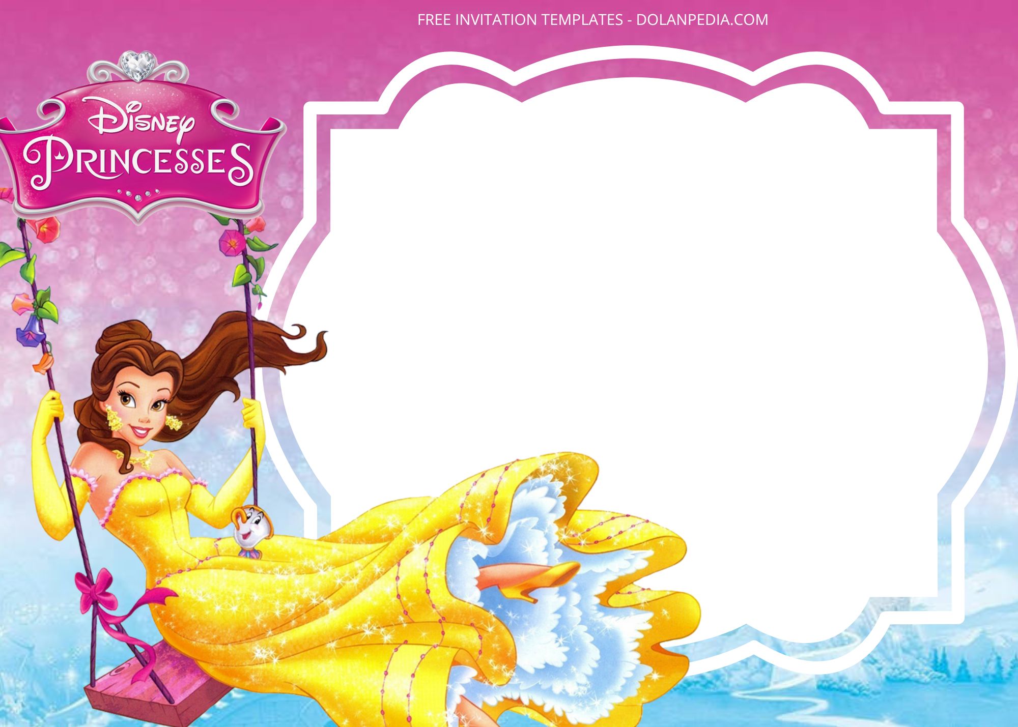Blank Disney Princess Birthday Invitation Templates Six
