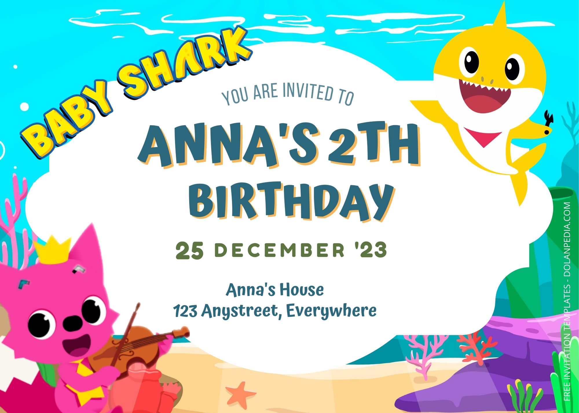 7+ Pinkfong Baby Shark Birthday Invitation Templates Title
