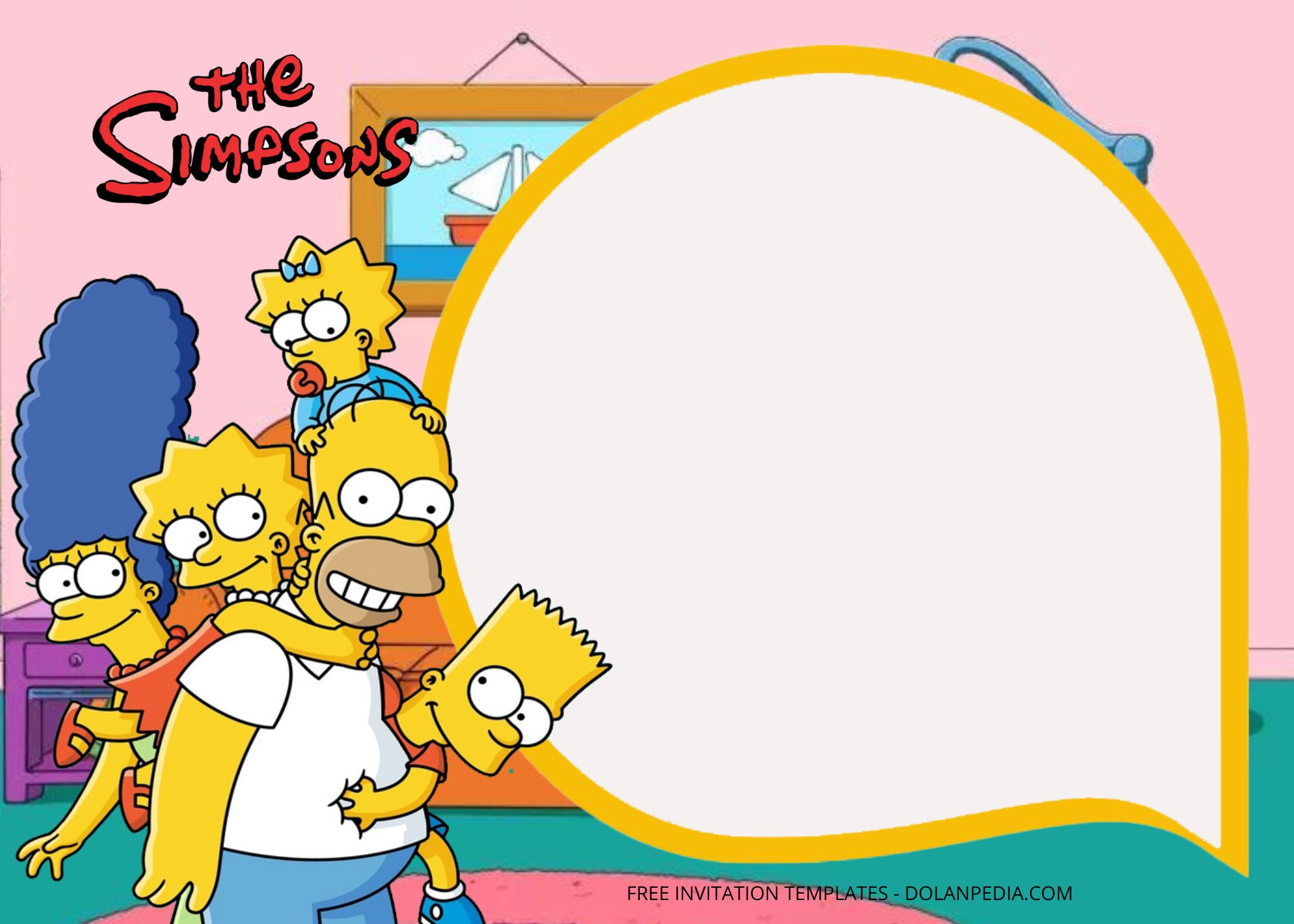 Blank The Simpsons Birthday Invitation Templates One