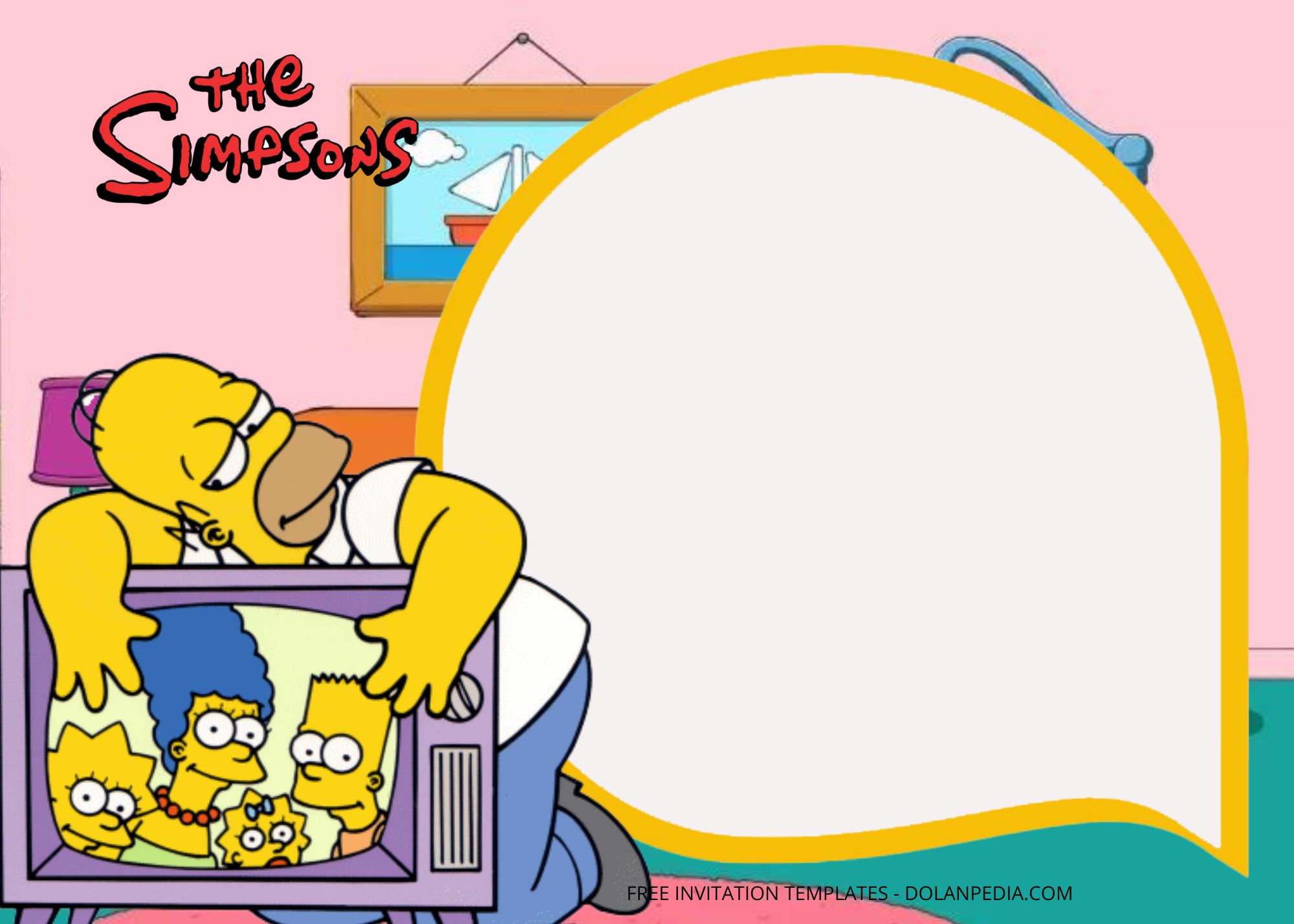 Blank The Simpsons Birthday Invitation Templates Three
