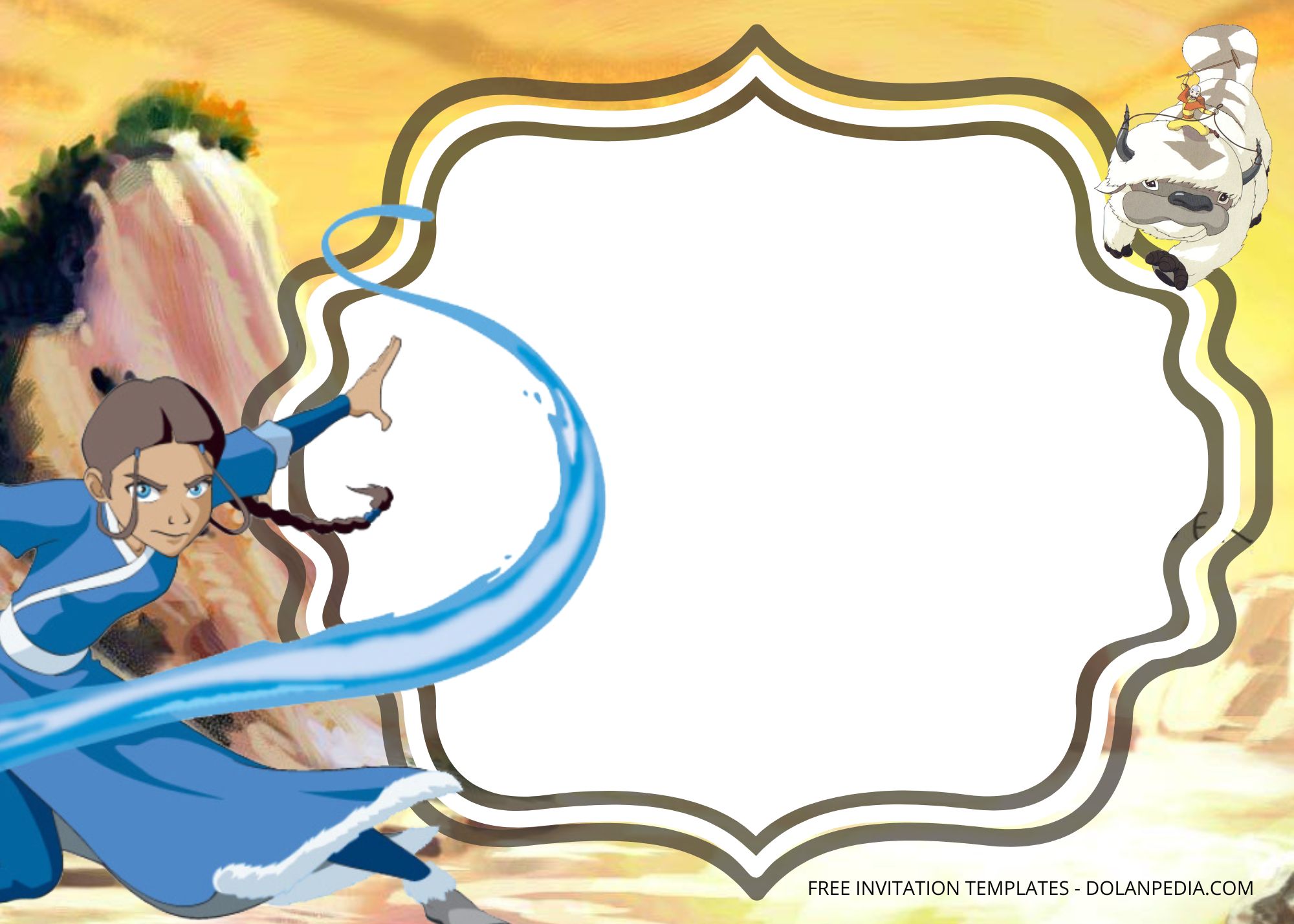 Blank Avatar The Legend of Aang Birthday Invitation Templates Two