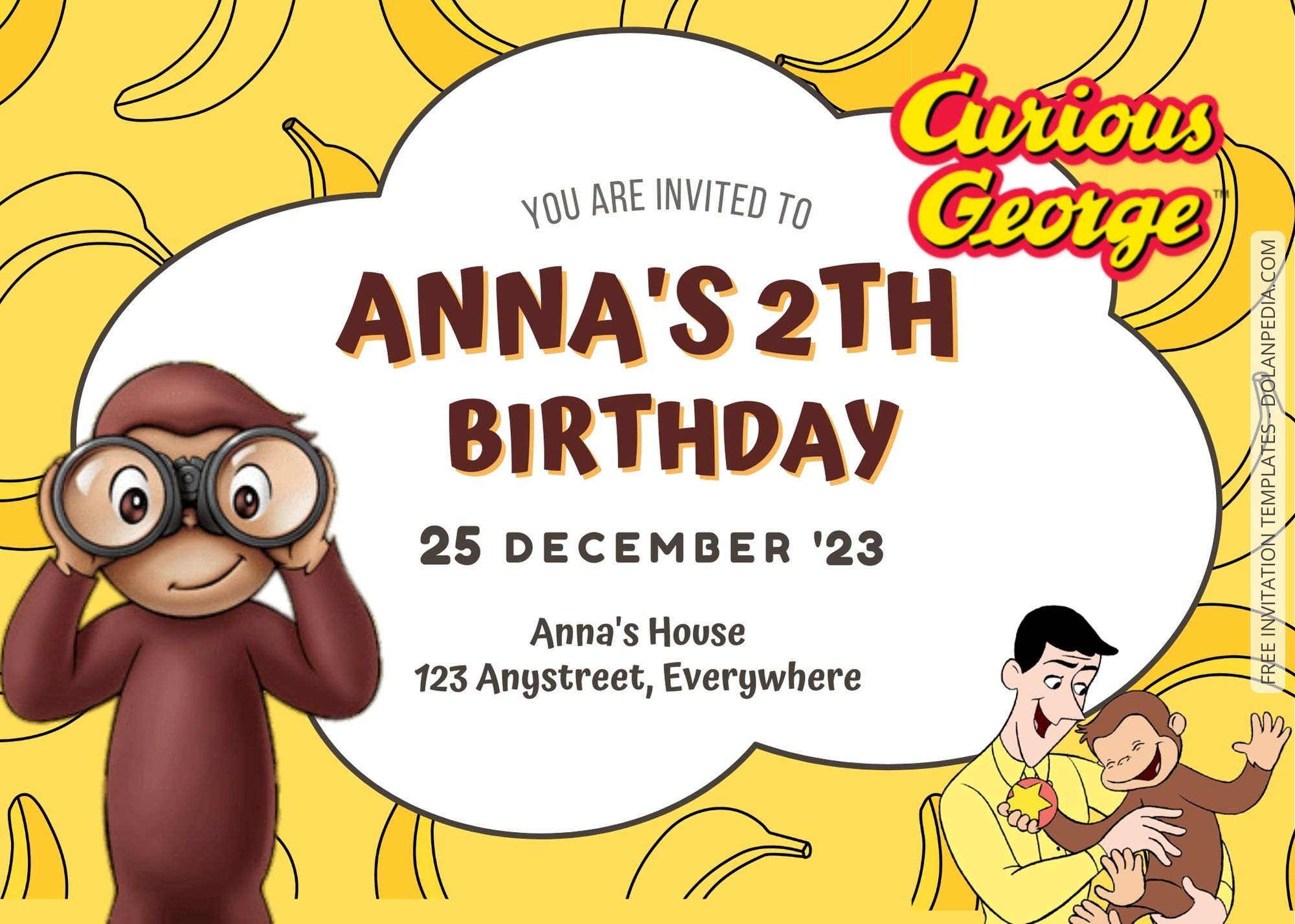 8+ Curious George Birthday Invitation Templates Title