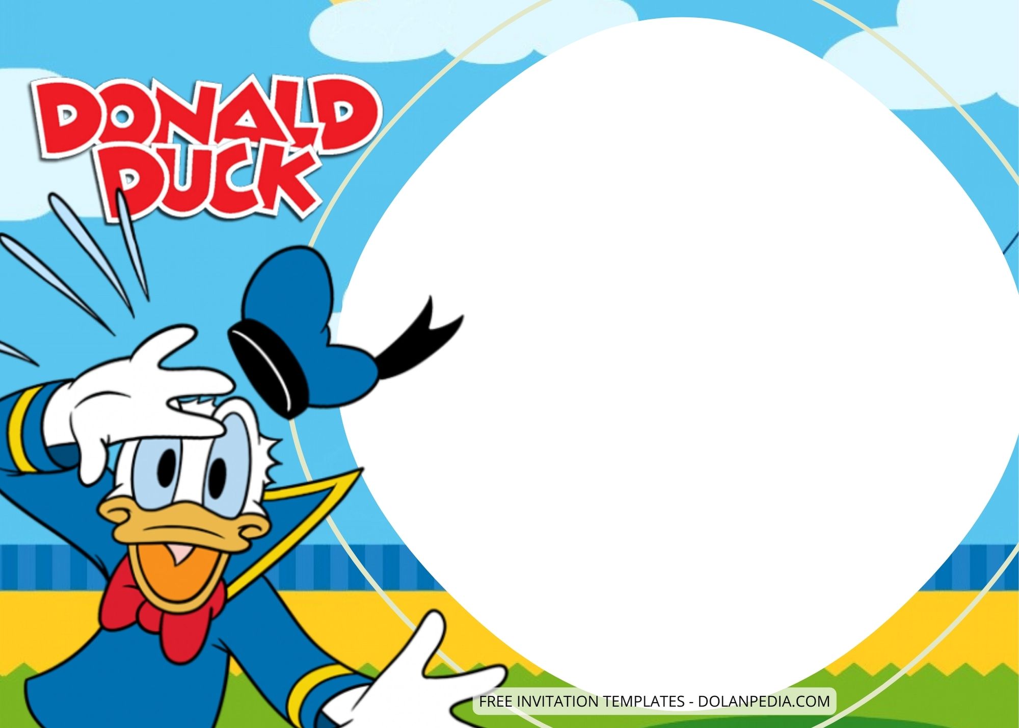 Blank Donald Duck Birthday Invitation Templates FIve