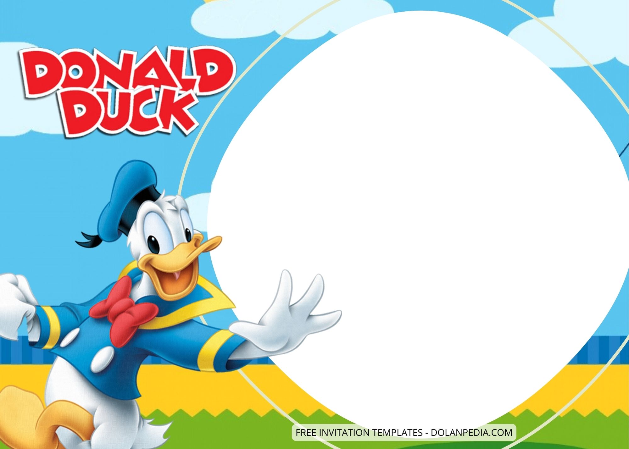 Blank Donald Duck Birthday Invitation Templates One