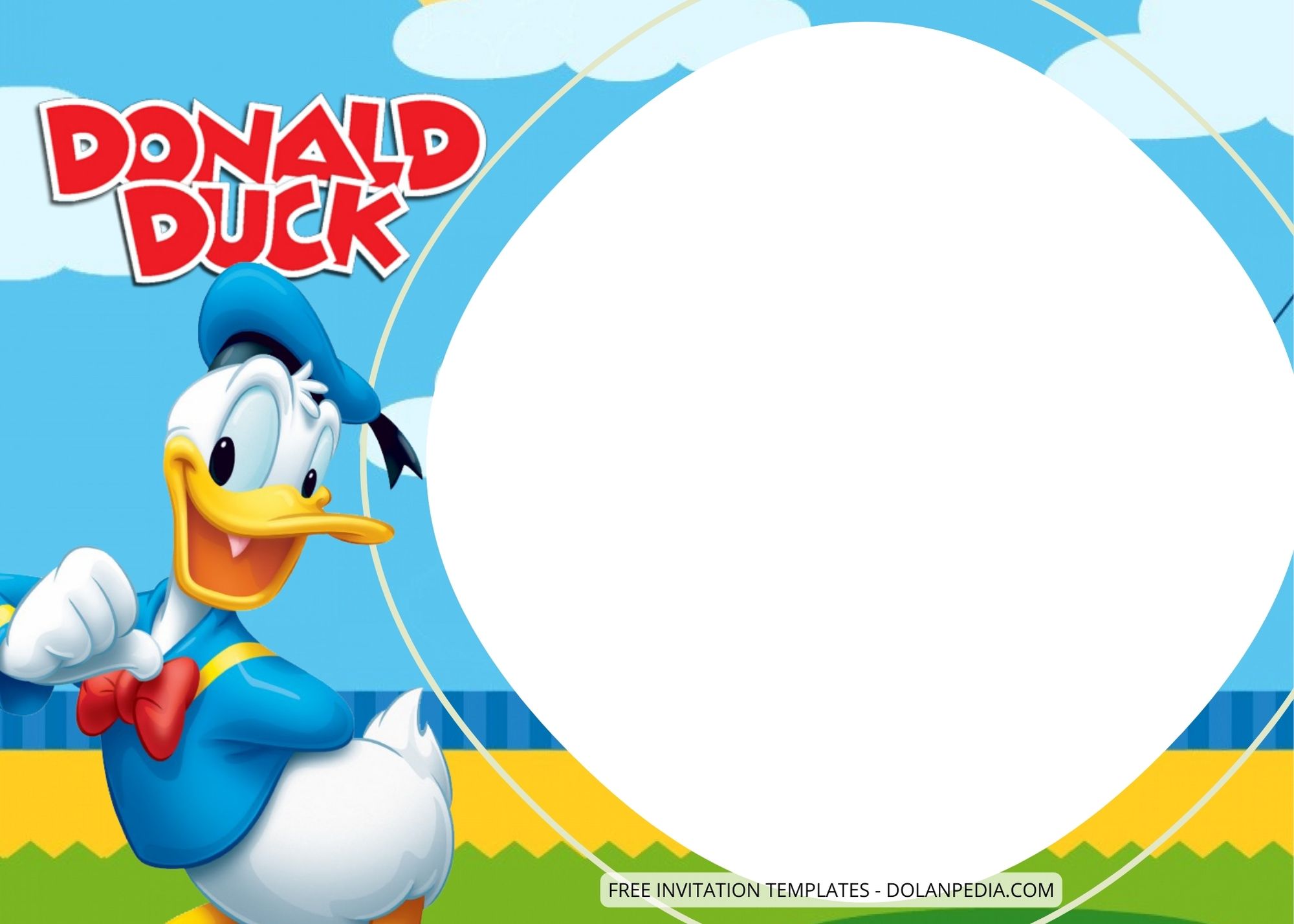 Blank Donald Duck Birthday Invitation Templates Three