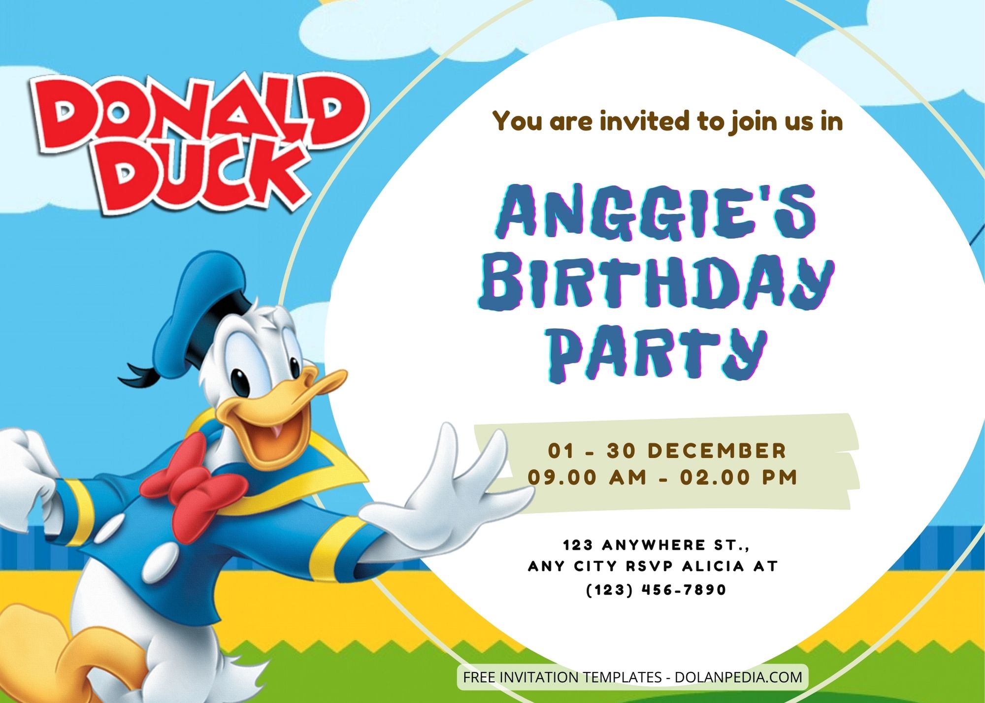 8+ Donald Duck Birthday Invitation Templates Titke