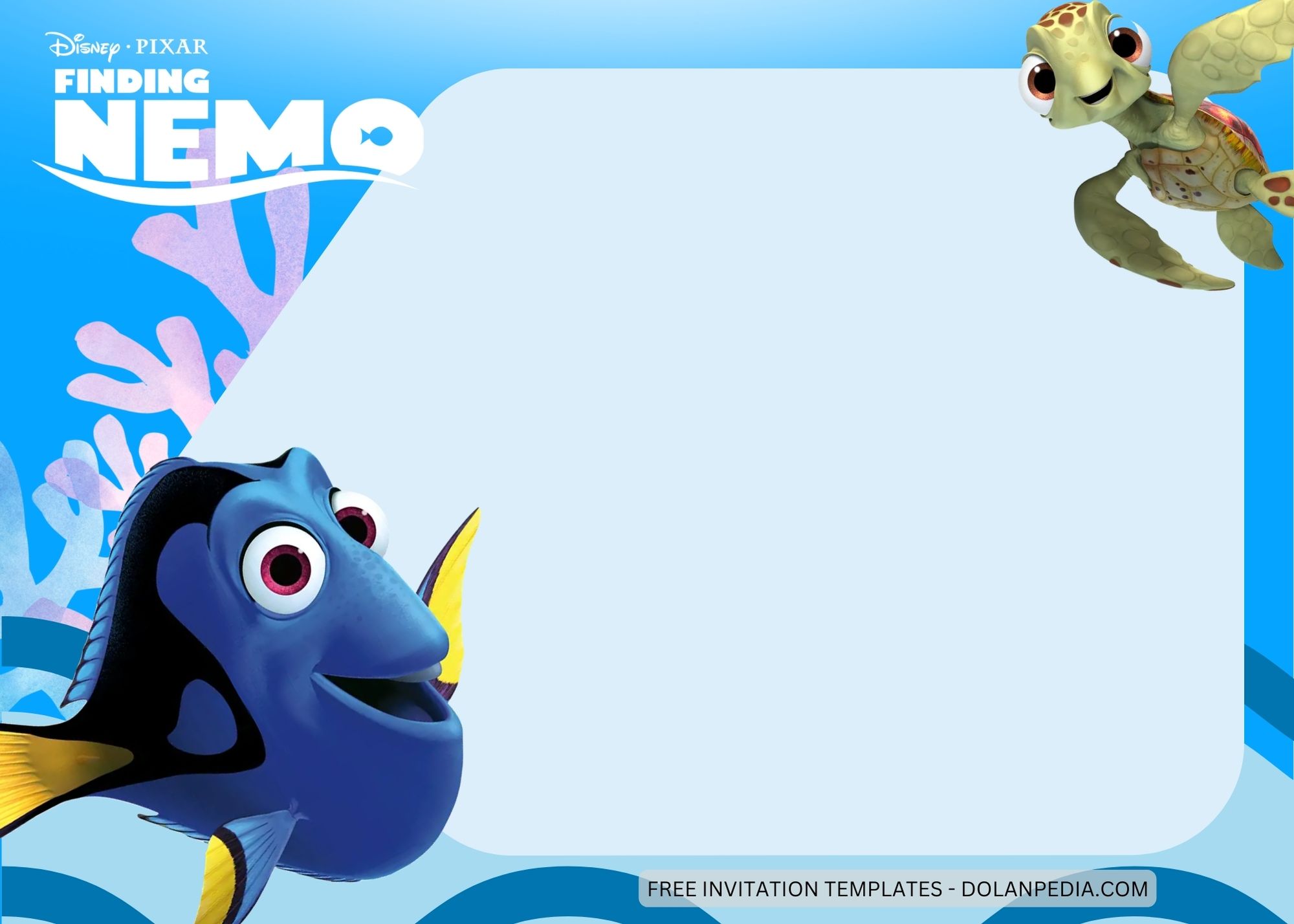 Blank Finding Nemo Birthday Invitation Templates FIve