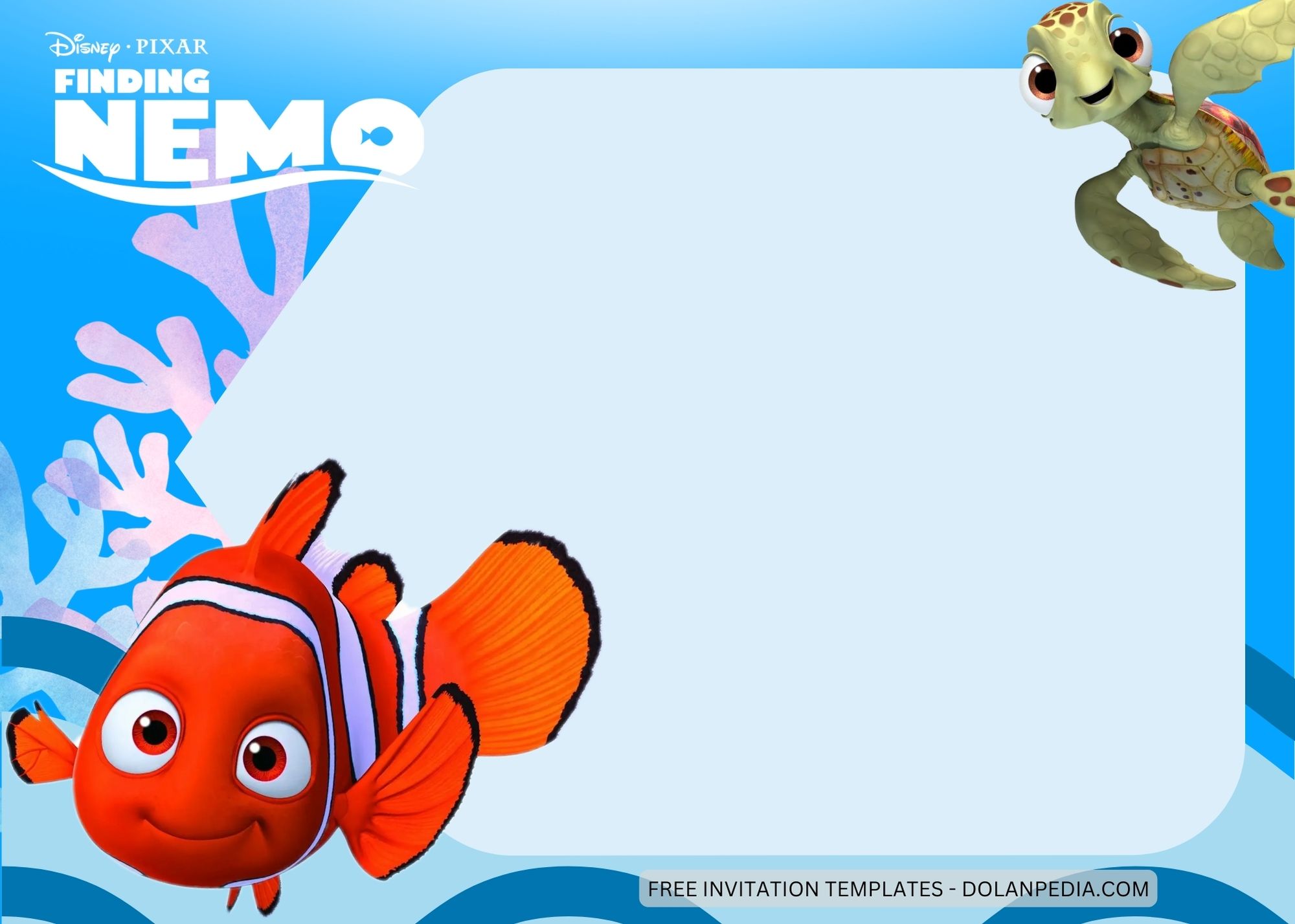 Blank Finding Nemo Birthday Invitation Templates Four