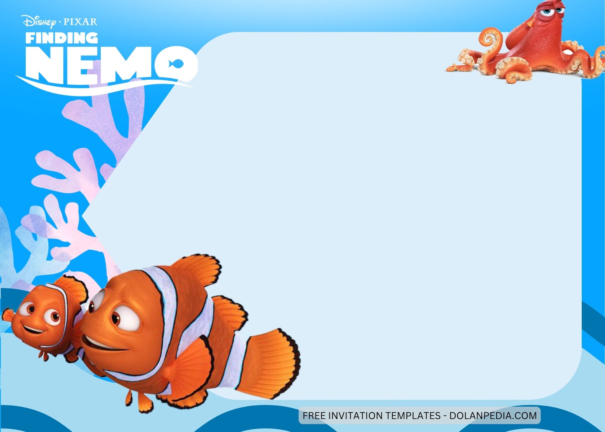 Blank Finding Nemo Birthday Invitation Templates One