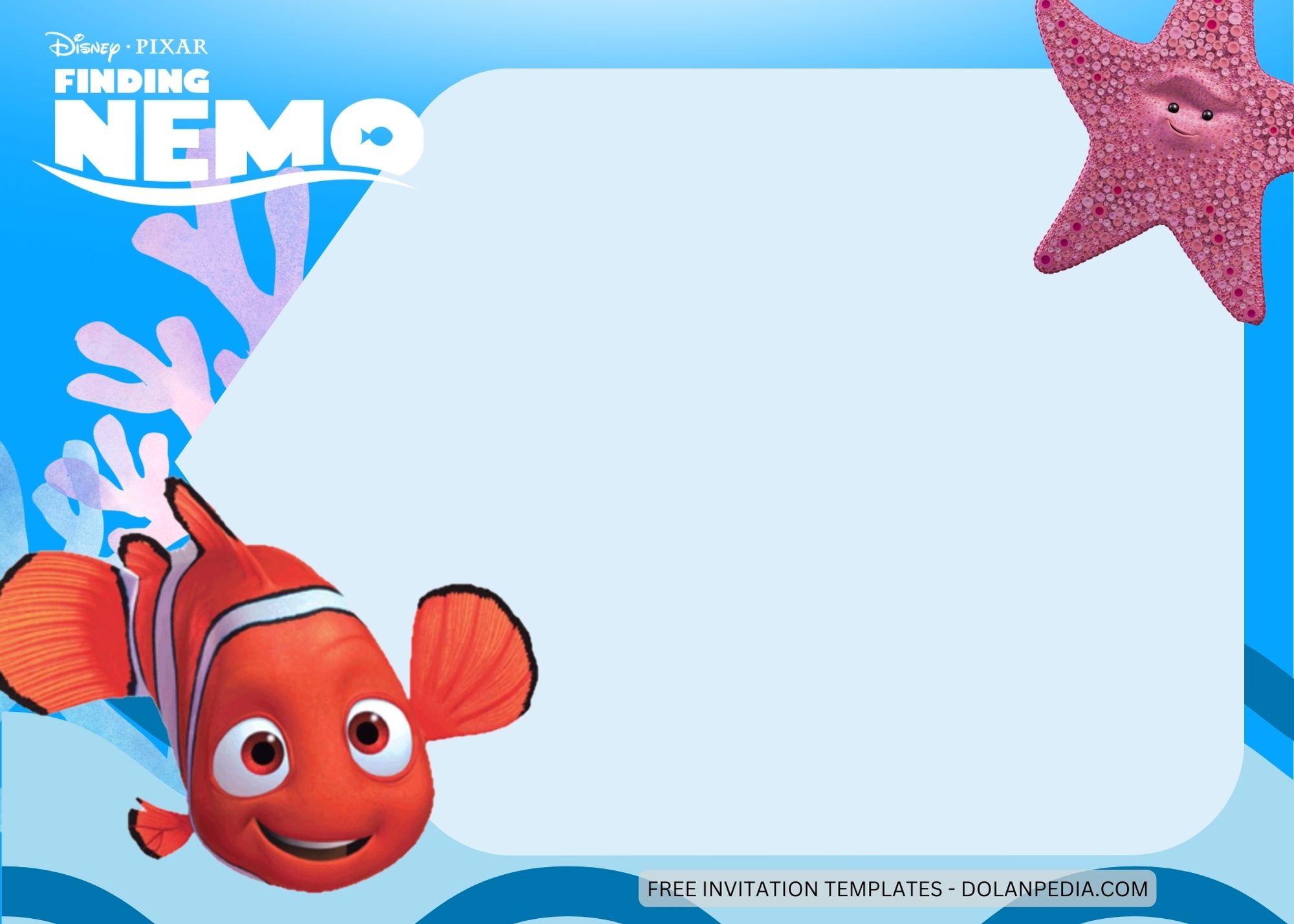 Blank Finding Nemo Birthday Invitation Templates Six