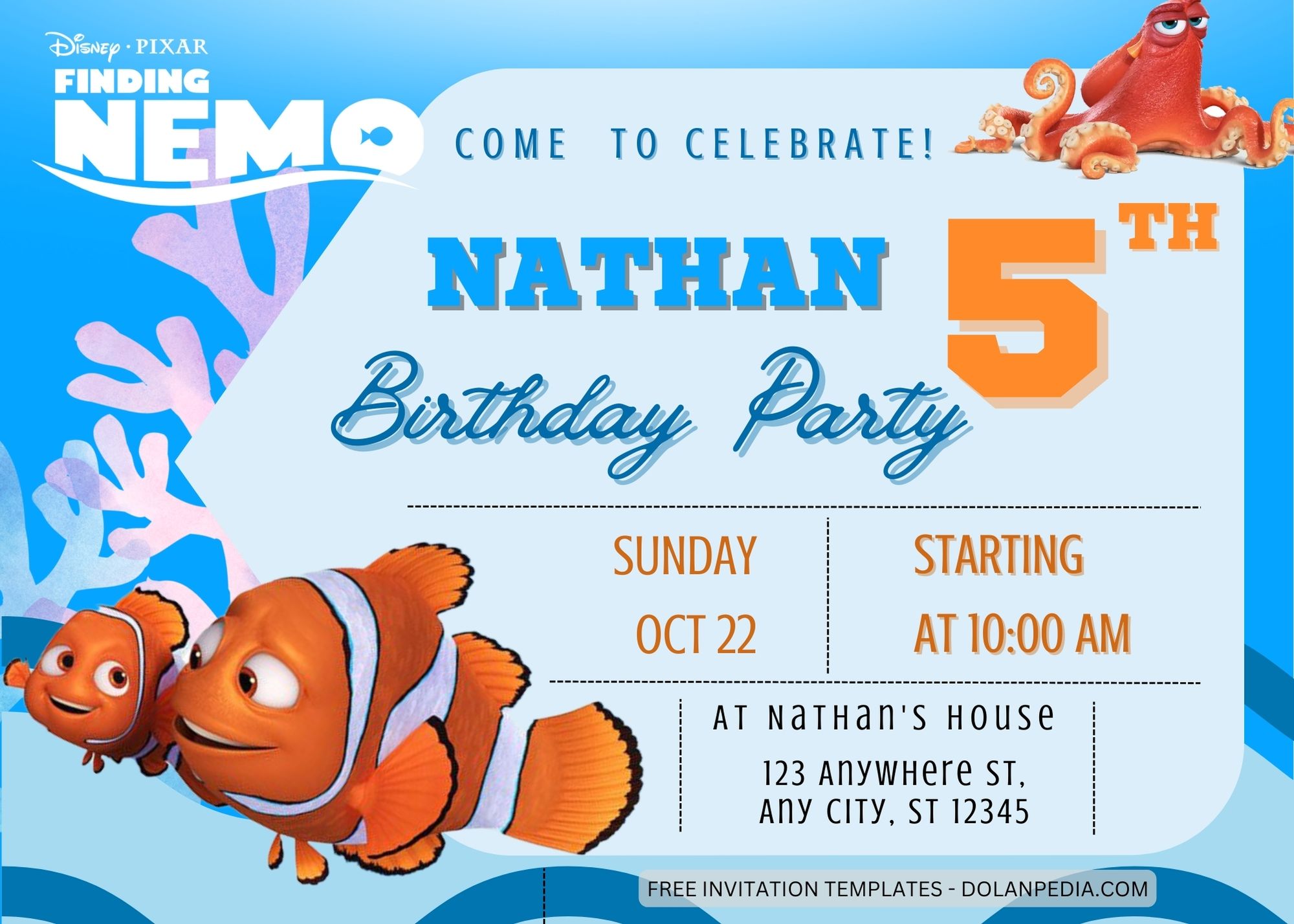 8+ Finding Nemo Birthday Invitation Templates Title