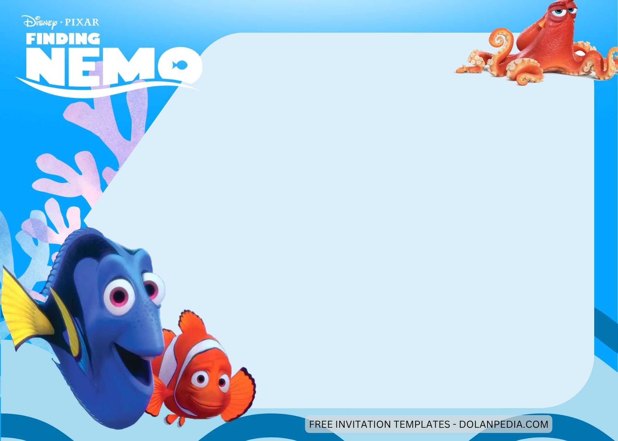 Blank Finding Nemo Birthday Invitation Templates Two