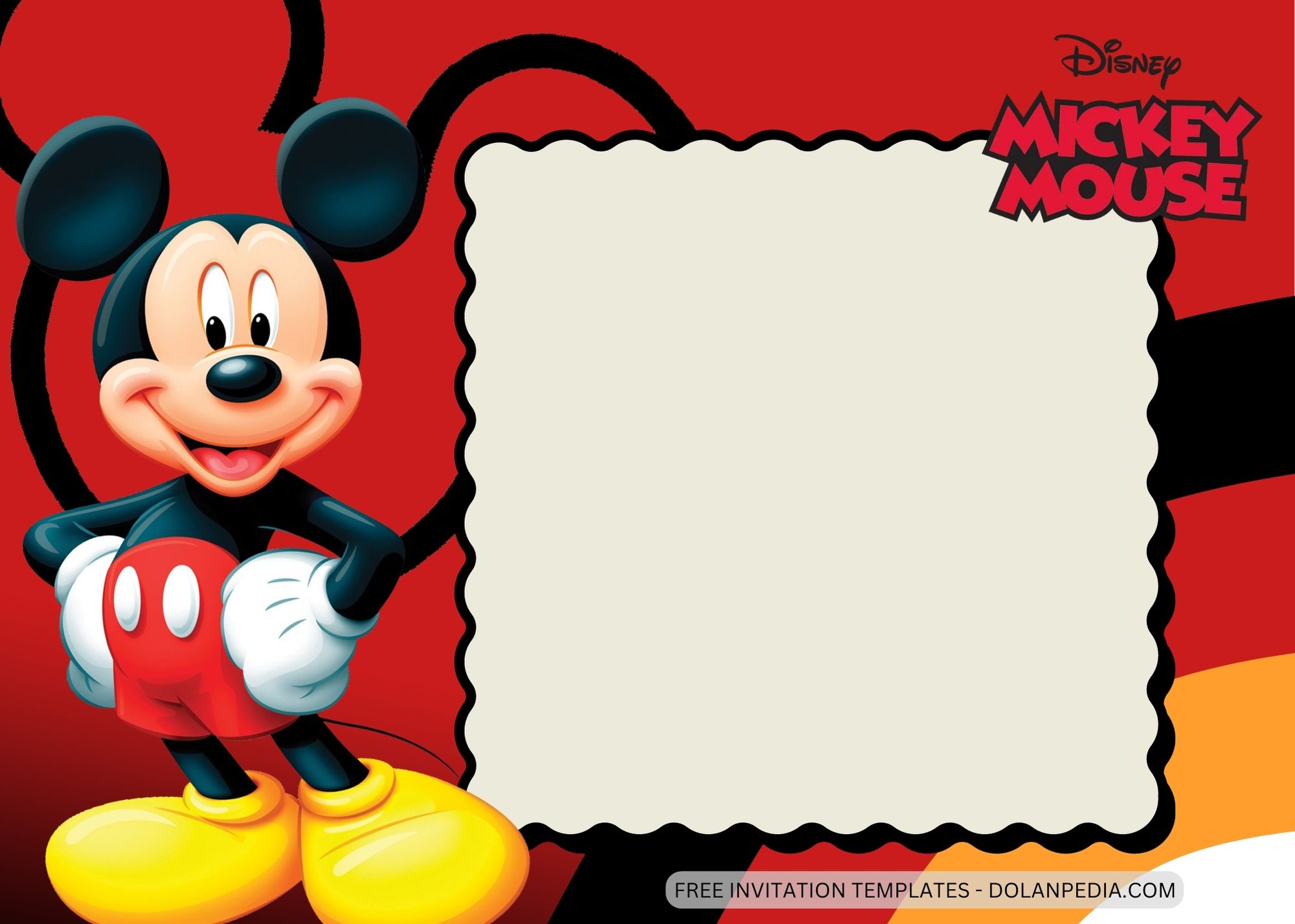 Blank Mickey Mouse Birthday Invitation Templates One