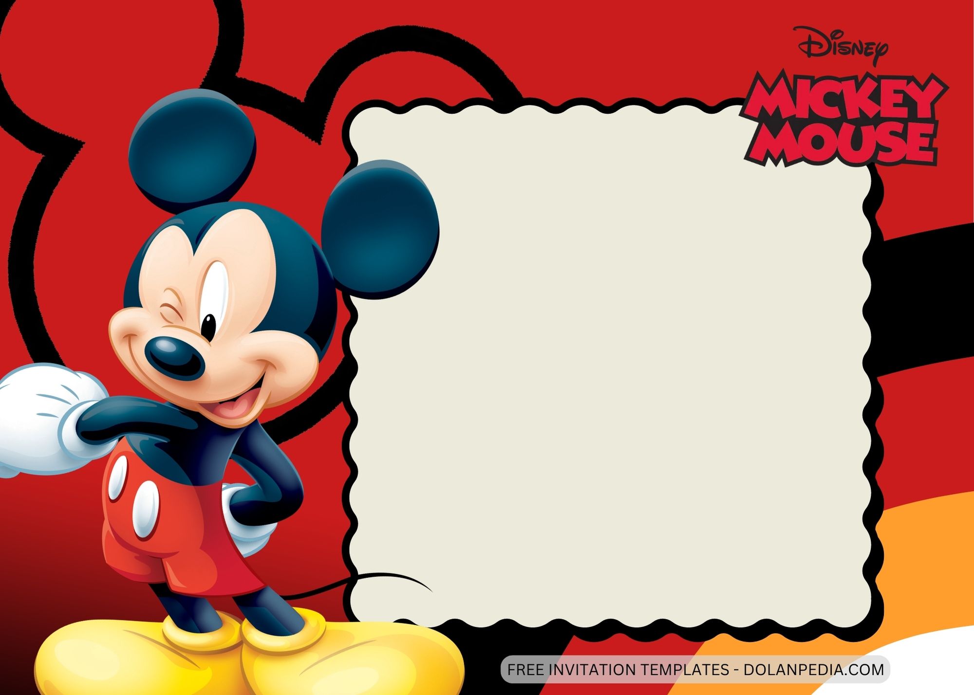 Blank Mickey Mouse Birthday Invitation Templates Three