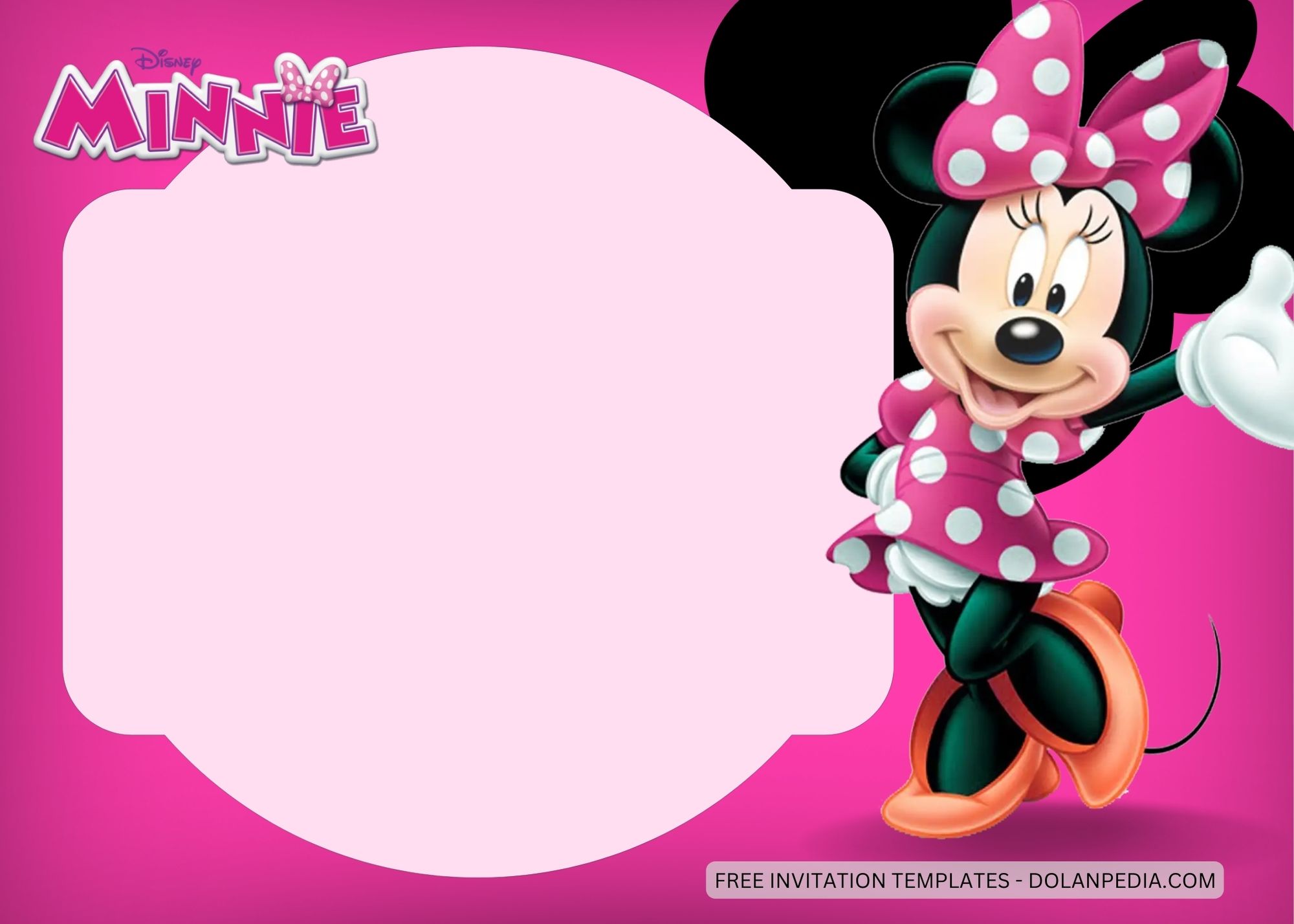 Blank Minnie Mouse Birthday Invitation Templates Three