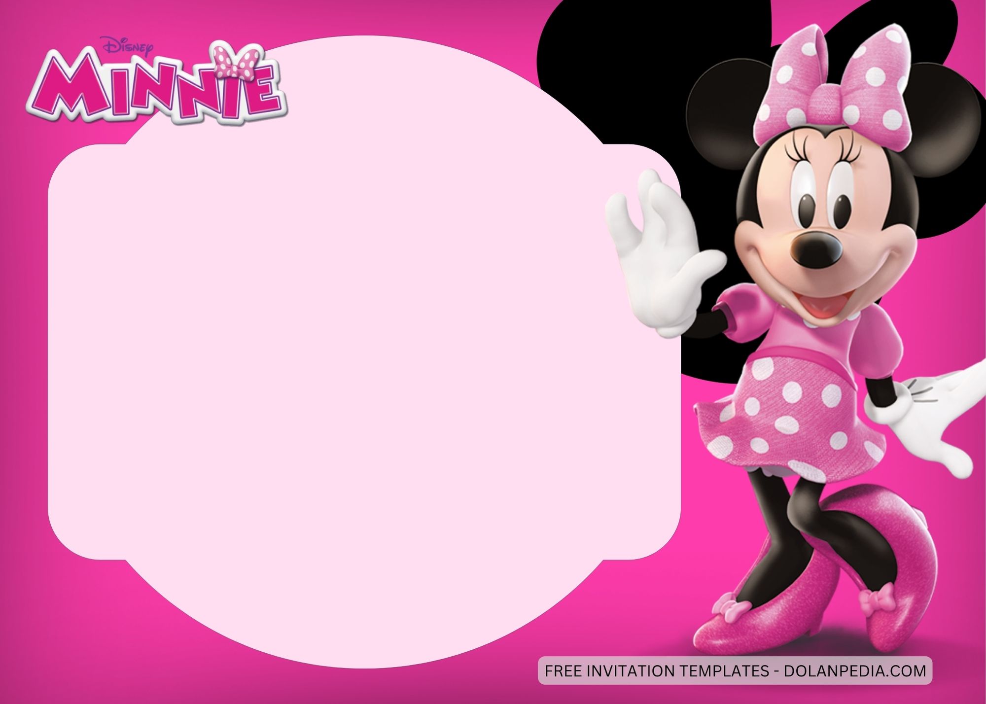 Blank Minnie Mouse Birthday Invitation Templates Two