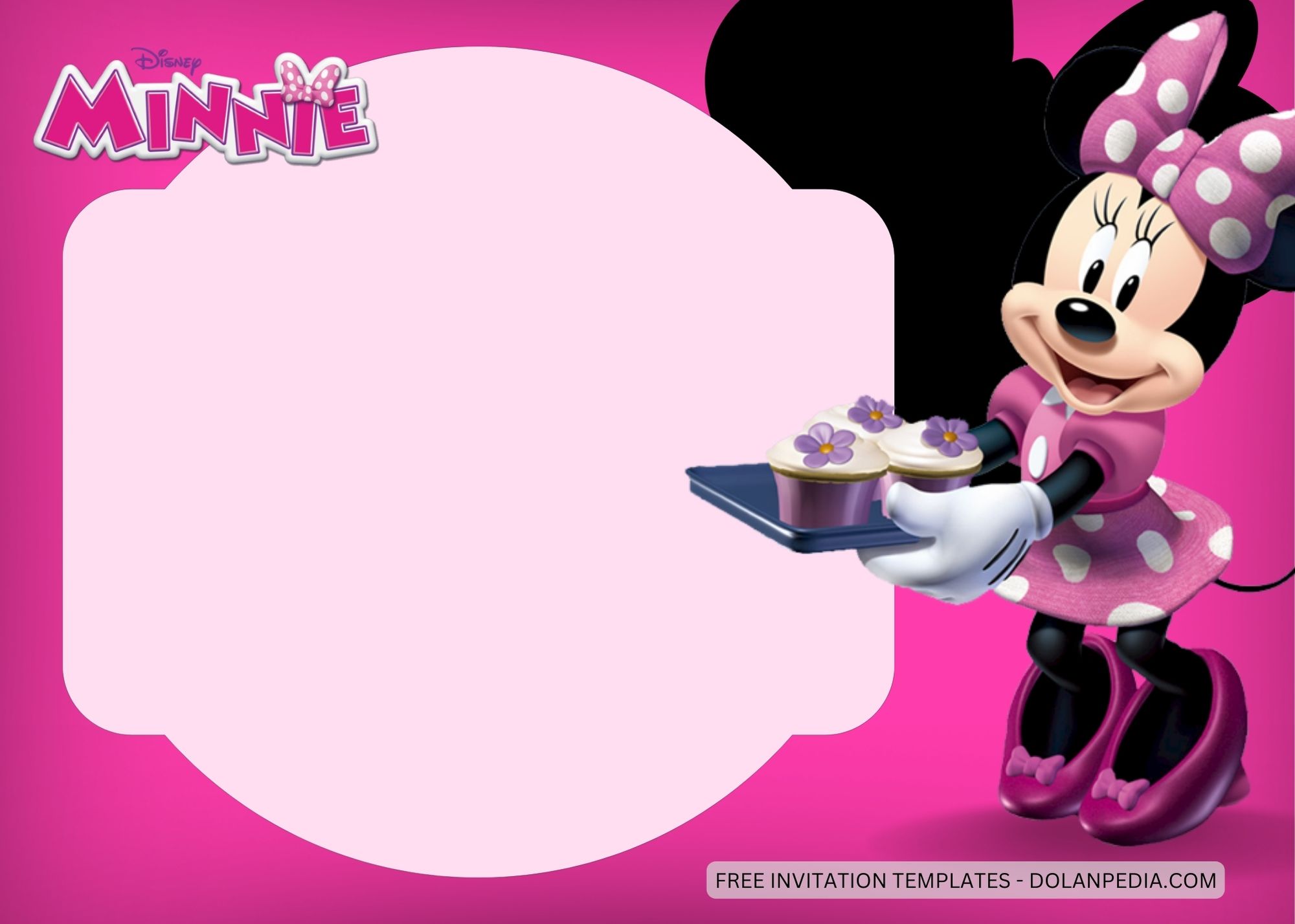 Blank Minnie Mouse Birthday Invitation Templates One