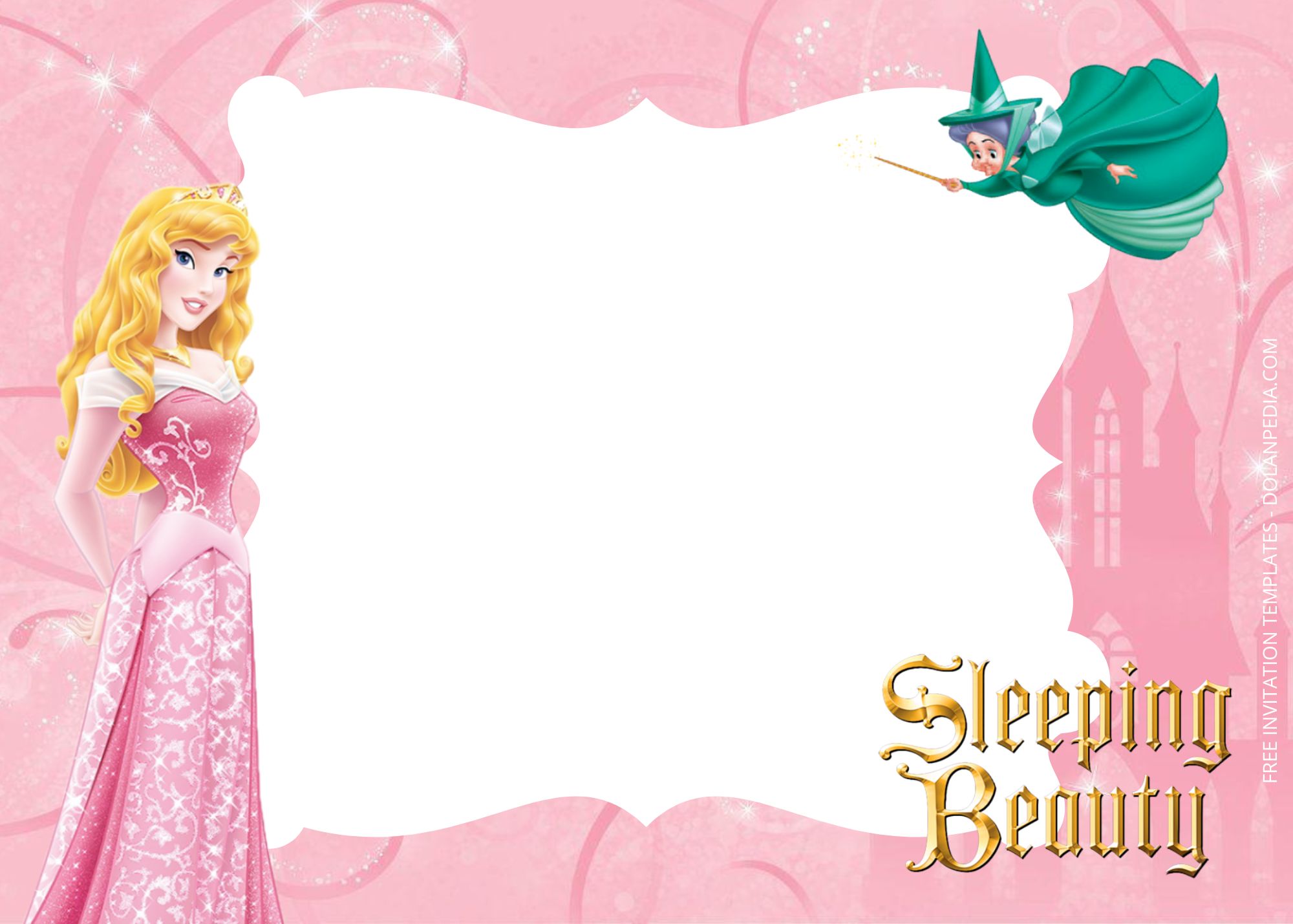 Blank Sleeping Beauty Birthday Invitation Templates Seven