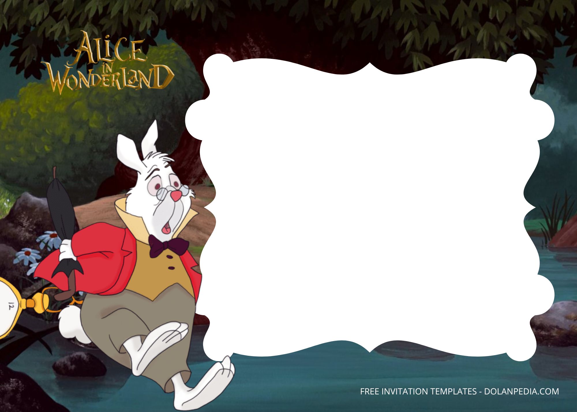 Blank Alice In Wonderland Birthday Invitation Templates Eight
